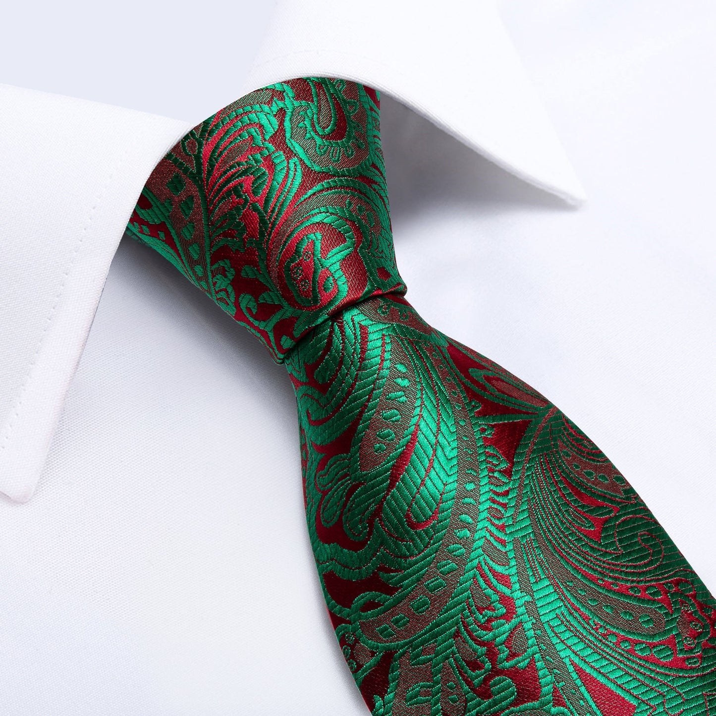 Green and Red Paisley Tie Set tie sets    - Sophisticated Gentlemen
