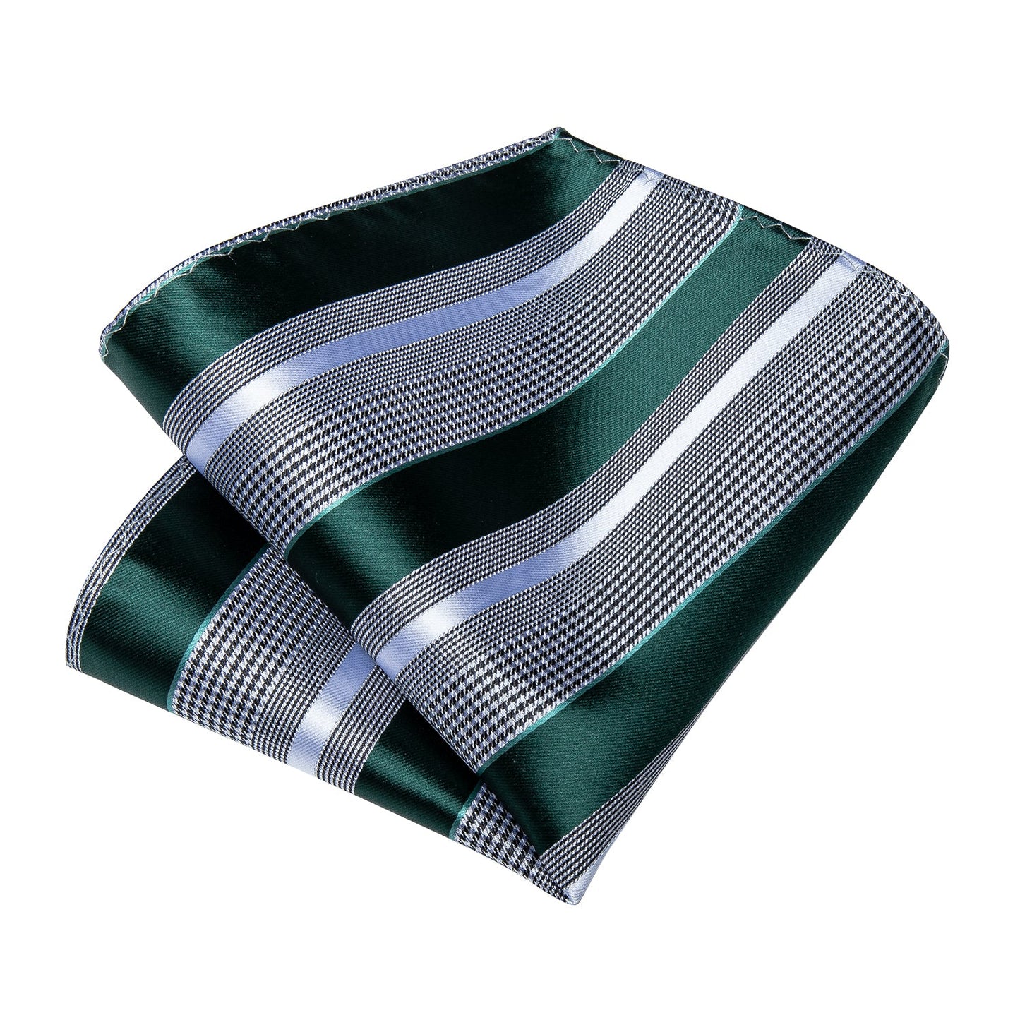 Green and Gray Striped Tie Set tie set - Sophisticated Gentlemen