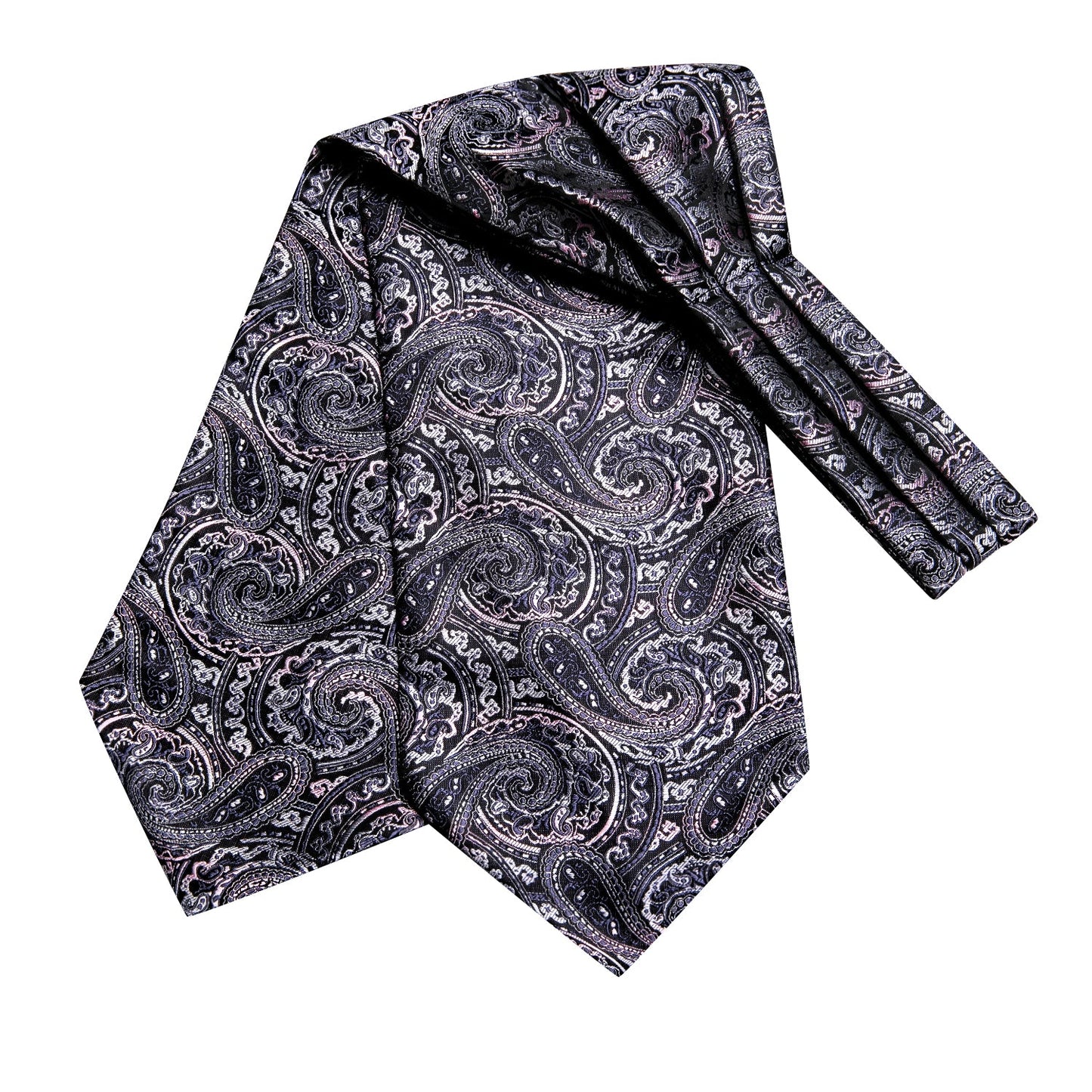 Gray and Pink Paisley 3-Piece Ascot Set Ascot - Sophisticated Gentlemen