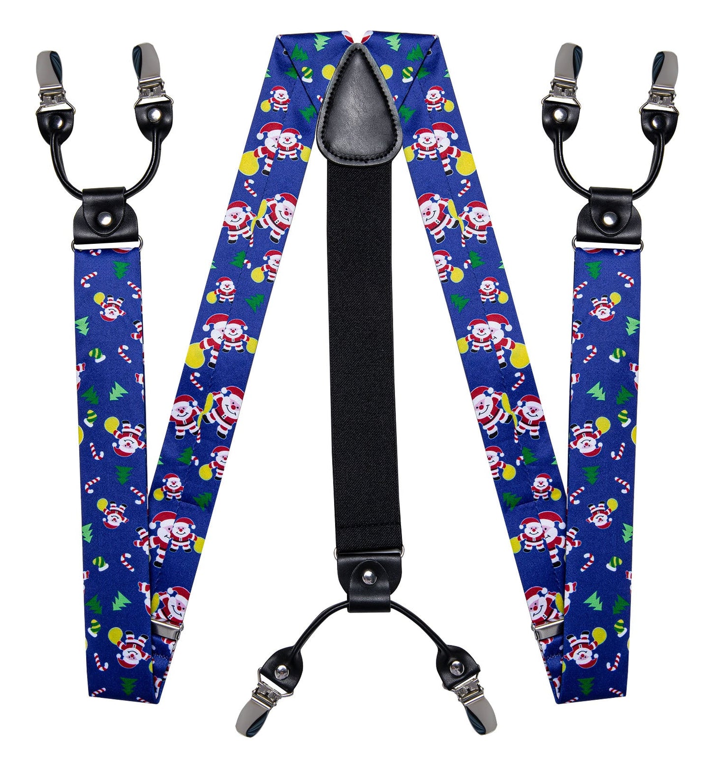 Christmas Decorations Bow Tie and Suspenders Set in Blue bow tie - Sophisticated Gentlemen
