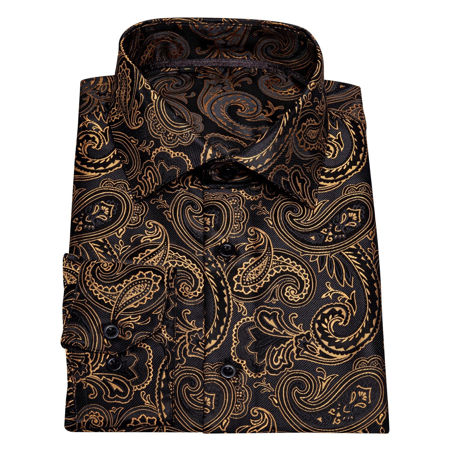 Gold and Black Paisley Dress Shirt shirt - Sophisticated Gentlemen