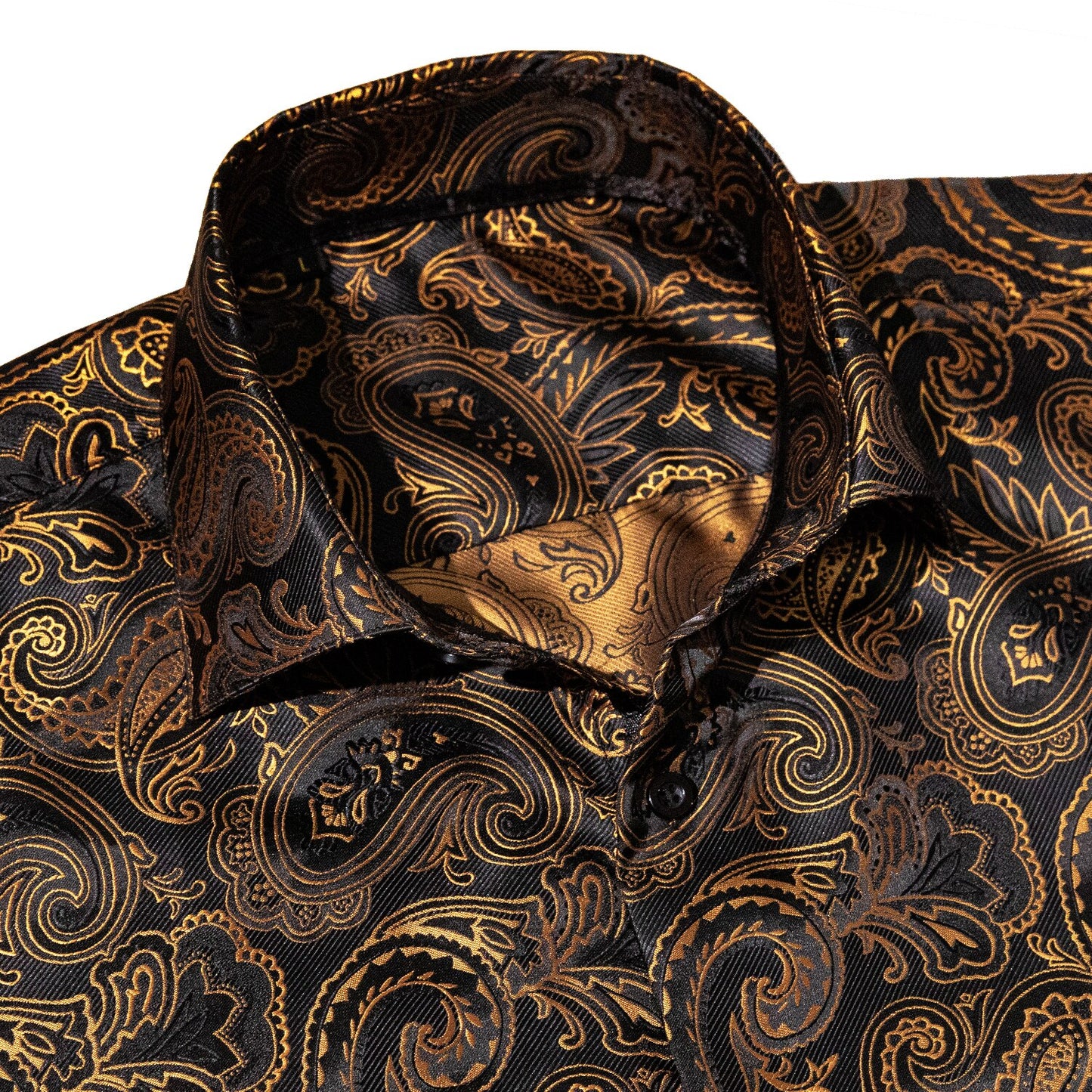 Gold and Black Paisley Dress Shirt shirt - Sophisticated Gentlemen