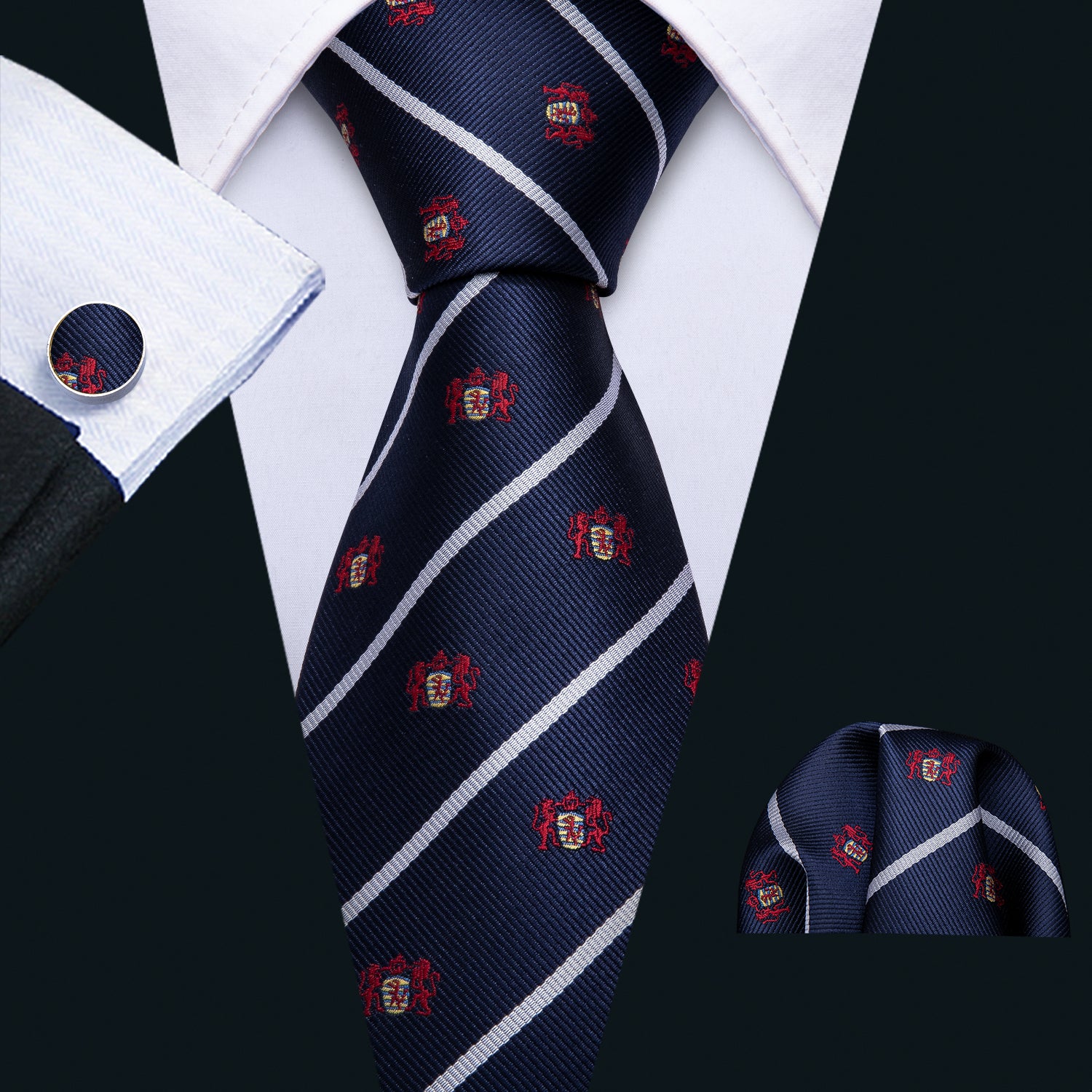 Mystical Union In Blue Tie, Pocket Square and Cufflinks tie sets - Sophisticated Gentlemen