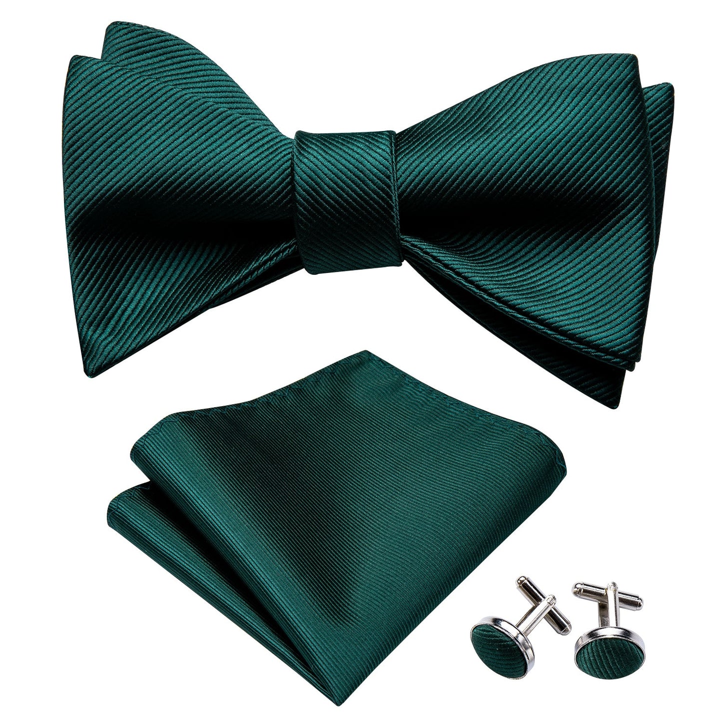 Green Green Grass Bow Tie, Pocket Square and Cufflinks bow tie - Sophisticated Gentlemen