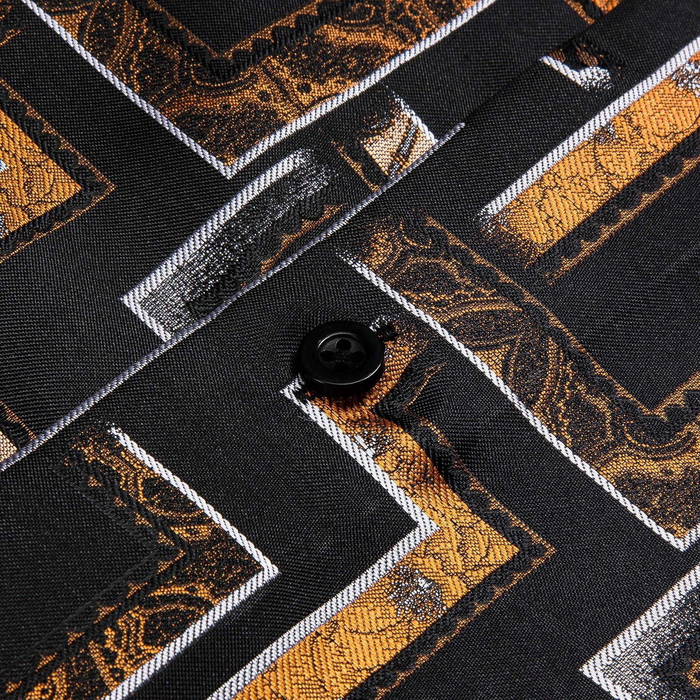 Black, Brown and Yellow Silk Dress Shirt shirt - Sophisticated Gentlemen