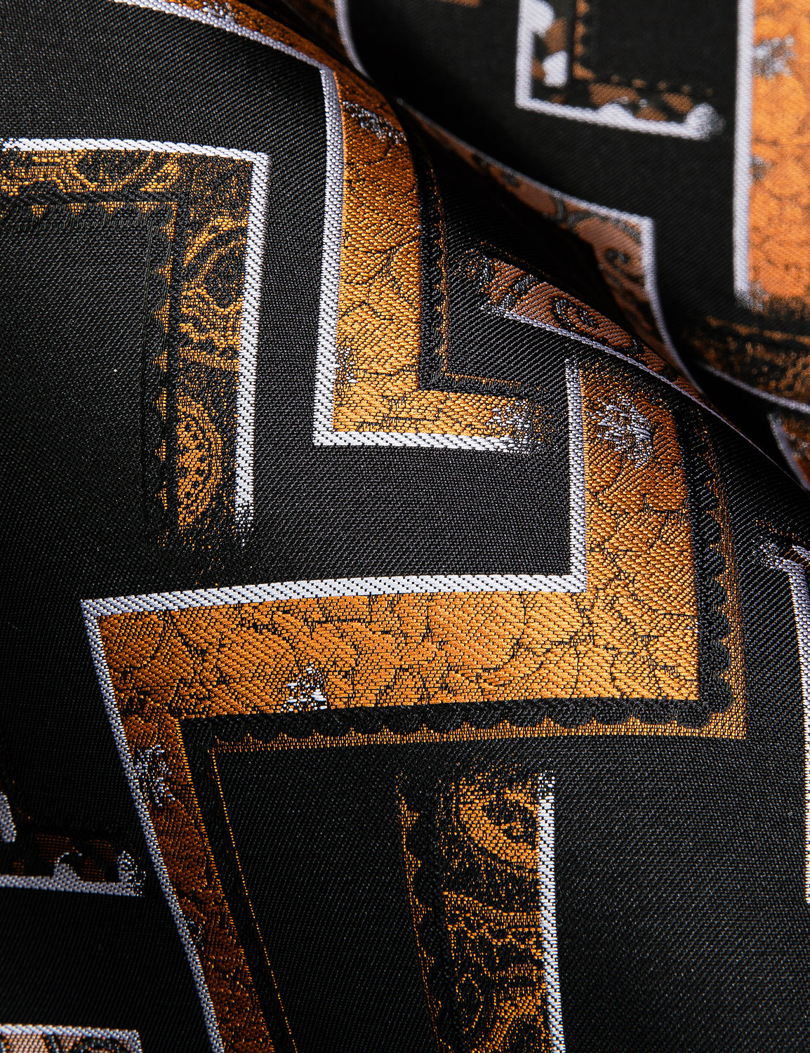 Black, Brown and Yellow Silk Dress Shirt shirt - Sophisticated Gentlemen