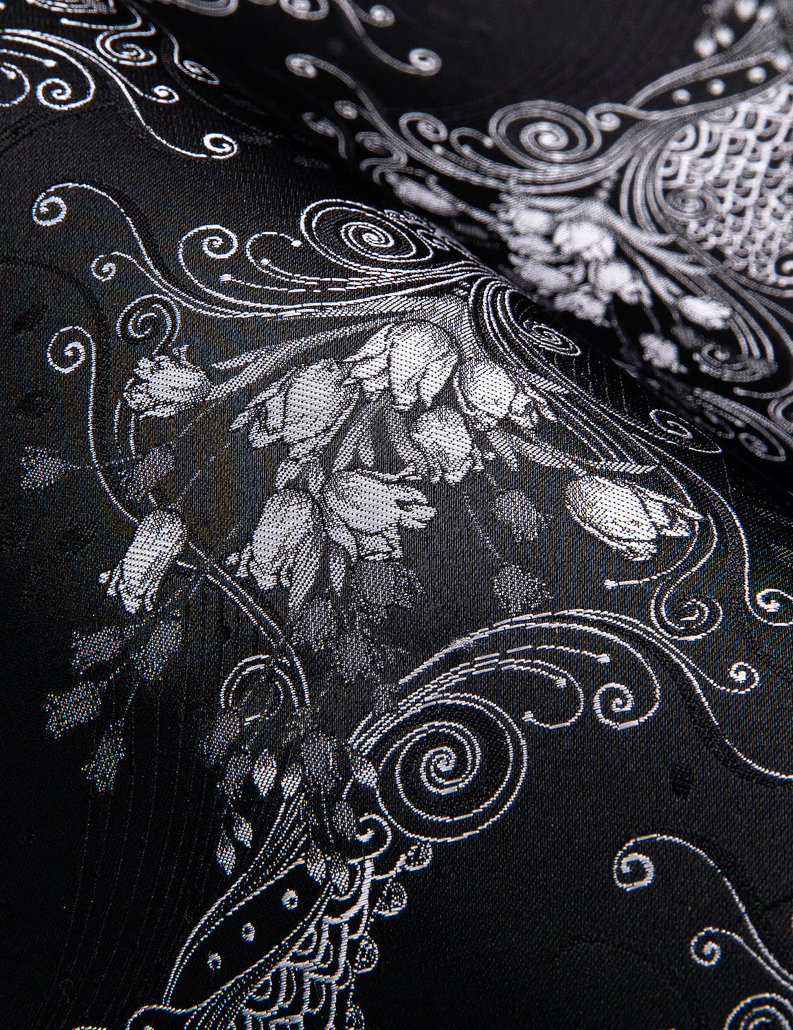 Silver and Black Floral Dress Shirt shirt - Sophisticated Gentlemen