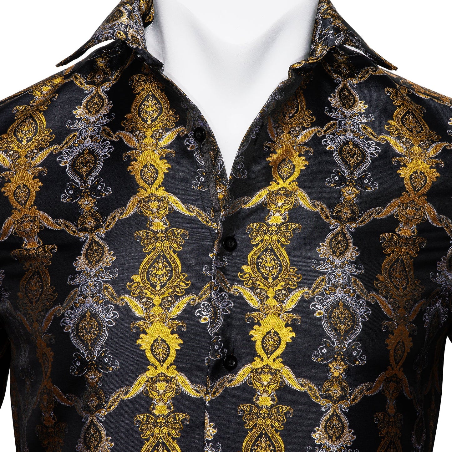 Black and Yellow Baroque Dress Shirt shirt - Sophisticated Gentlemen