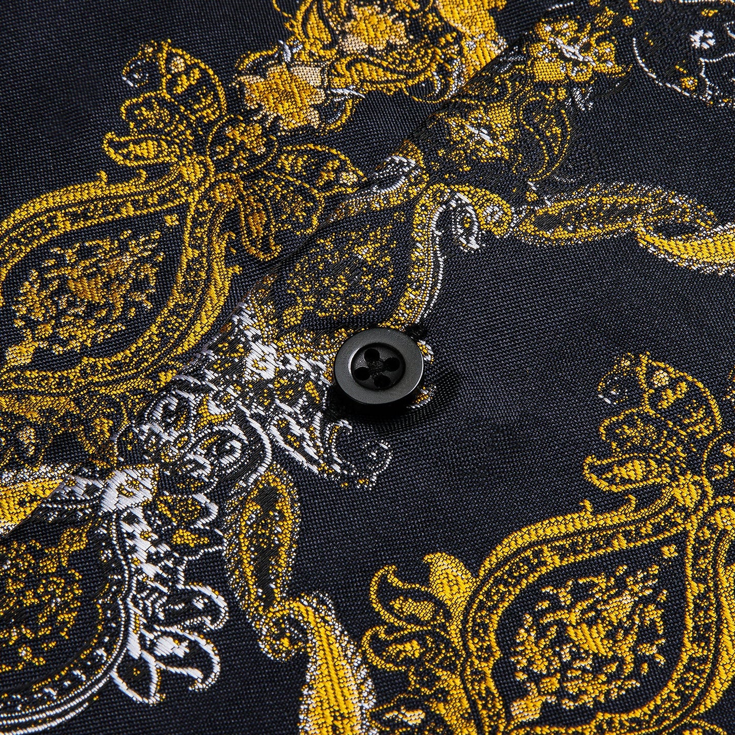 Black and Yellow Baroque Dress Shirt shirt - Sophisticated Gentlemen