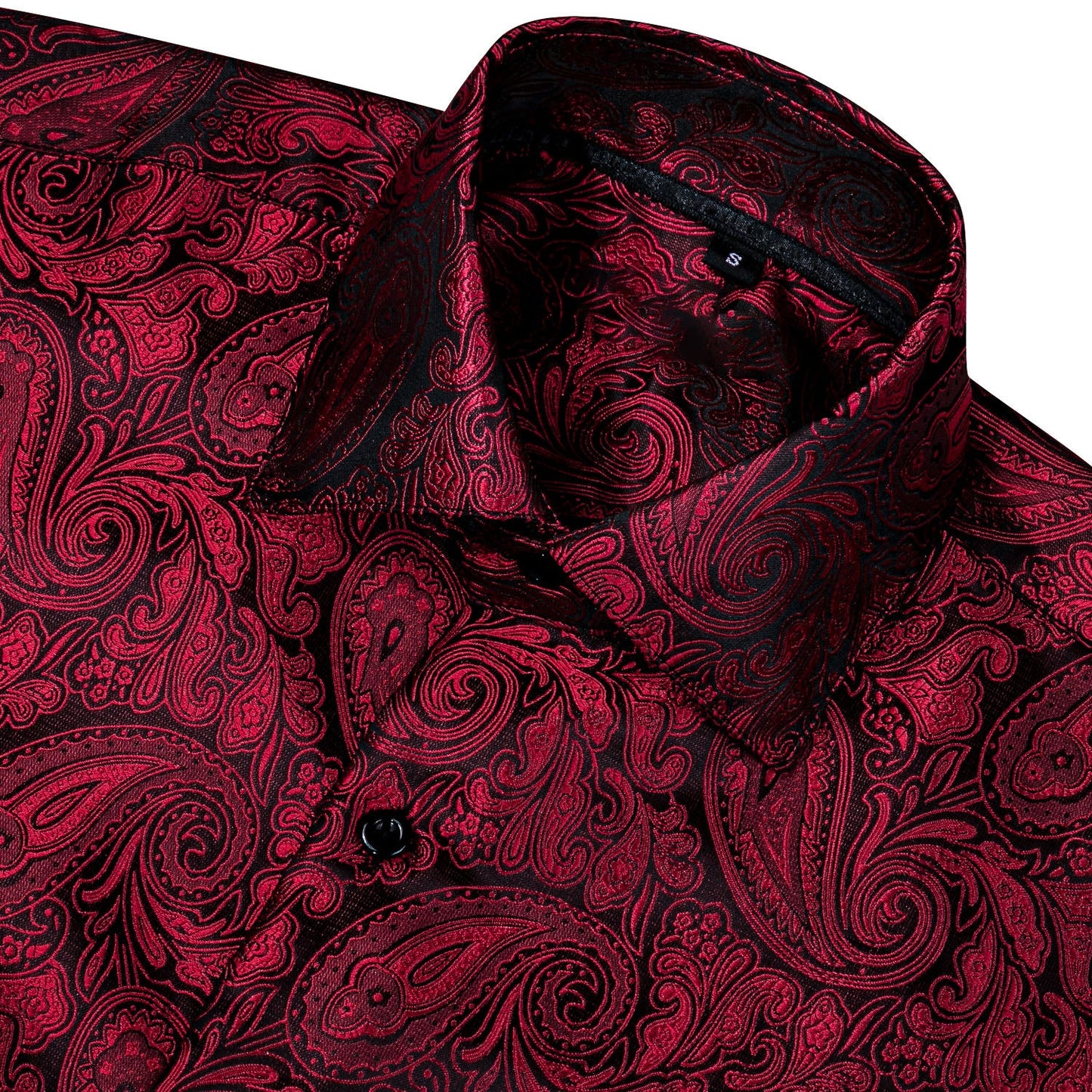 Black and Red Paisley Dress Shirt shirt - Sophisticated Gentlemen