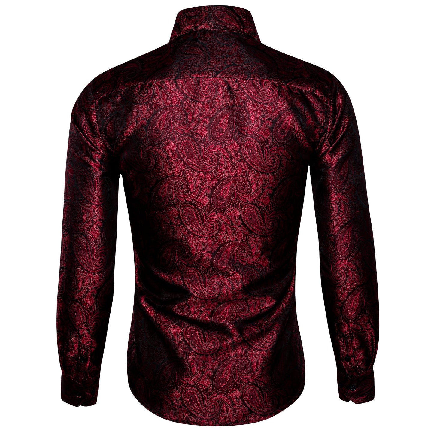 Black and Red Paisley Dress Shirt shirt - Sophisticated Gentlemen