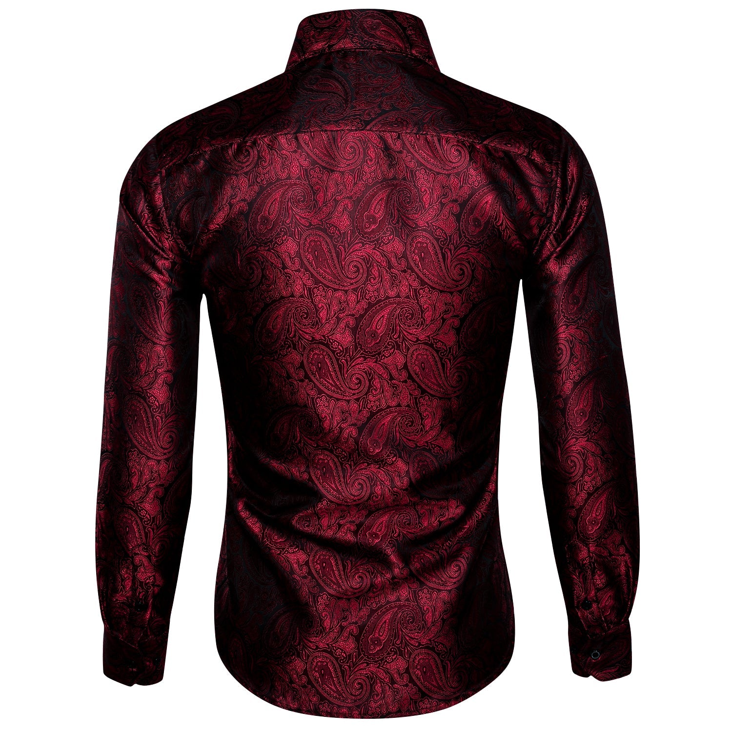 Black and Red Paisley Dress Shirt shirt    - Sophisticated Gentlemen