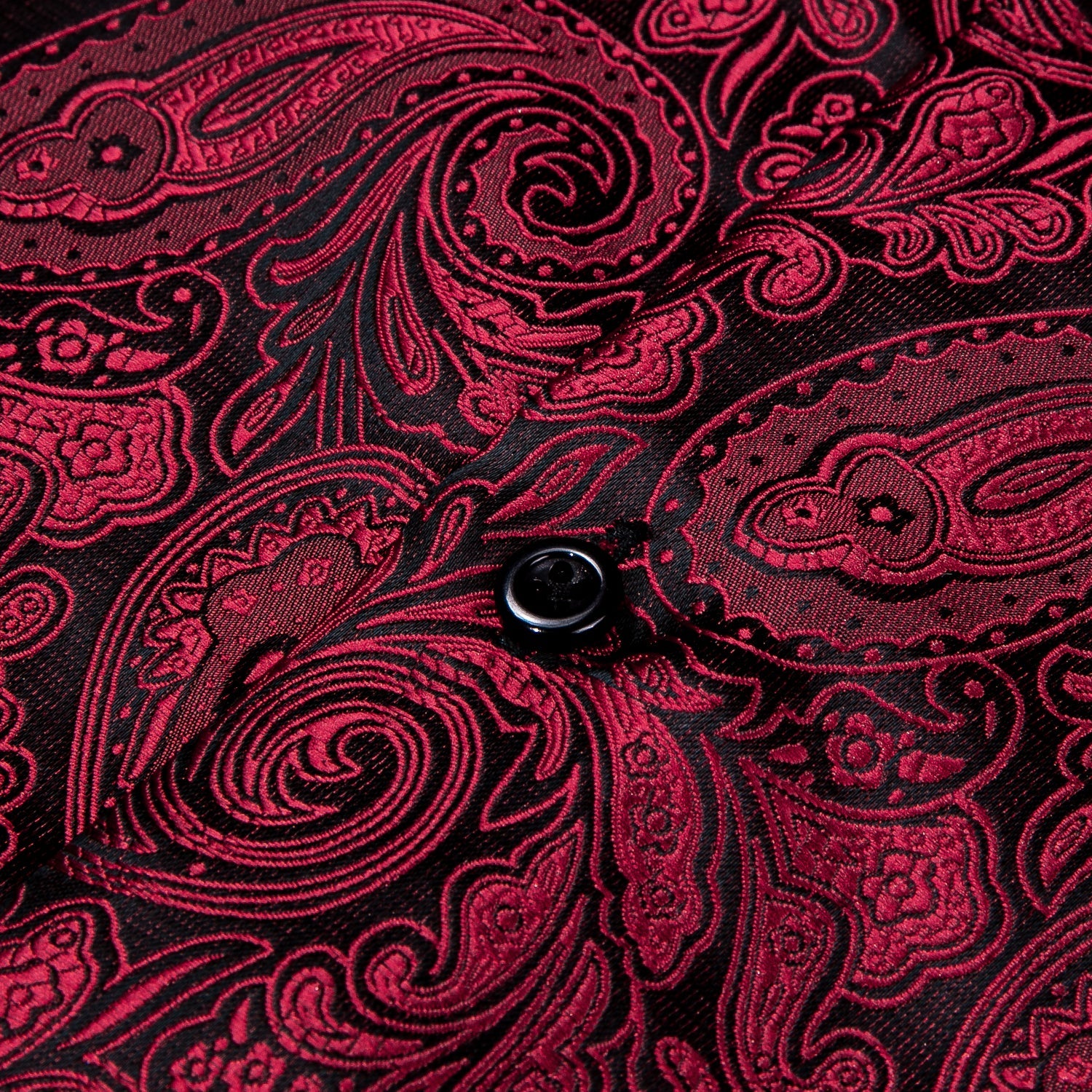 Black and Red Paisley Dress Shirt shirt    - Sophisticated Gentlemen