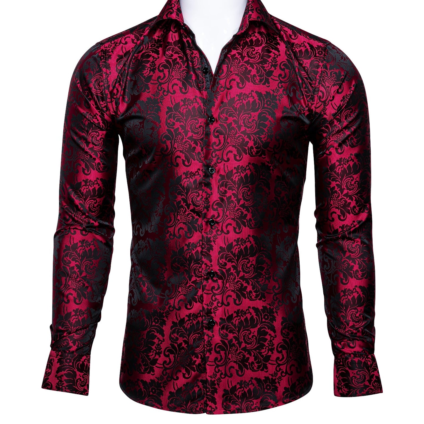 Red and Black Ornamental Dress Shirt shirt S - Sophisticated Gentlemen