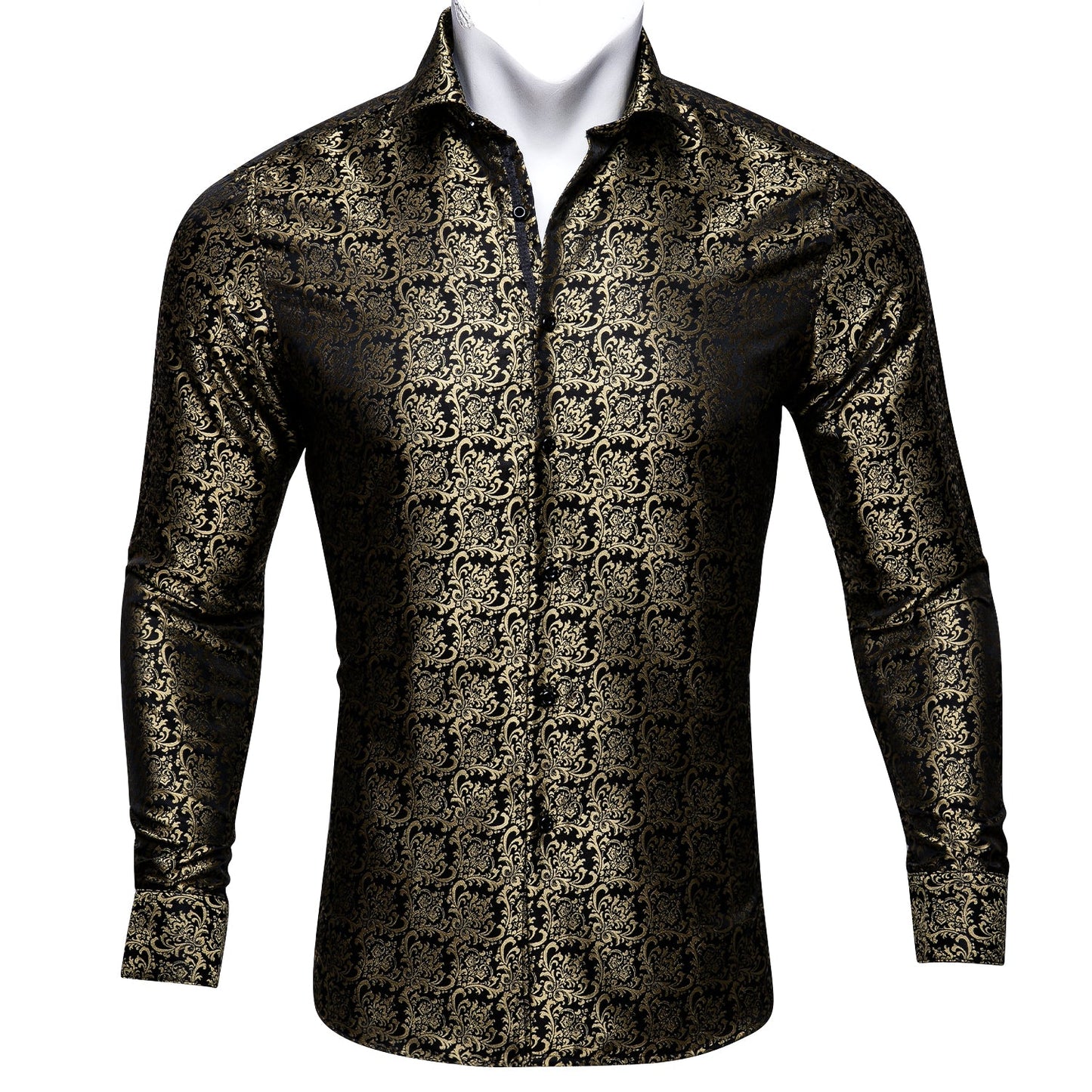 Gold and Black Ornamental Dress Shirt shirt S - Sophisticated Gentlemen
