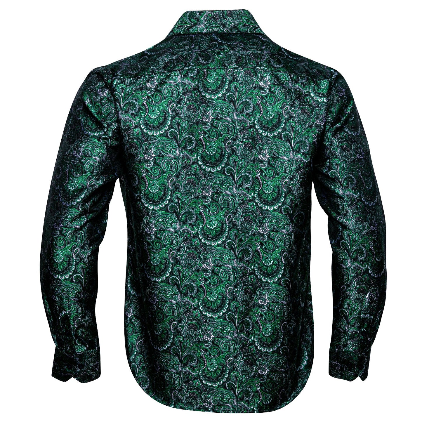 Green Floral Silk Dress Shirt shirt - Sophisticated Gentlemen