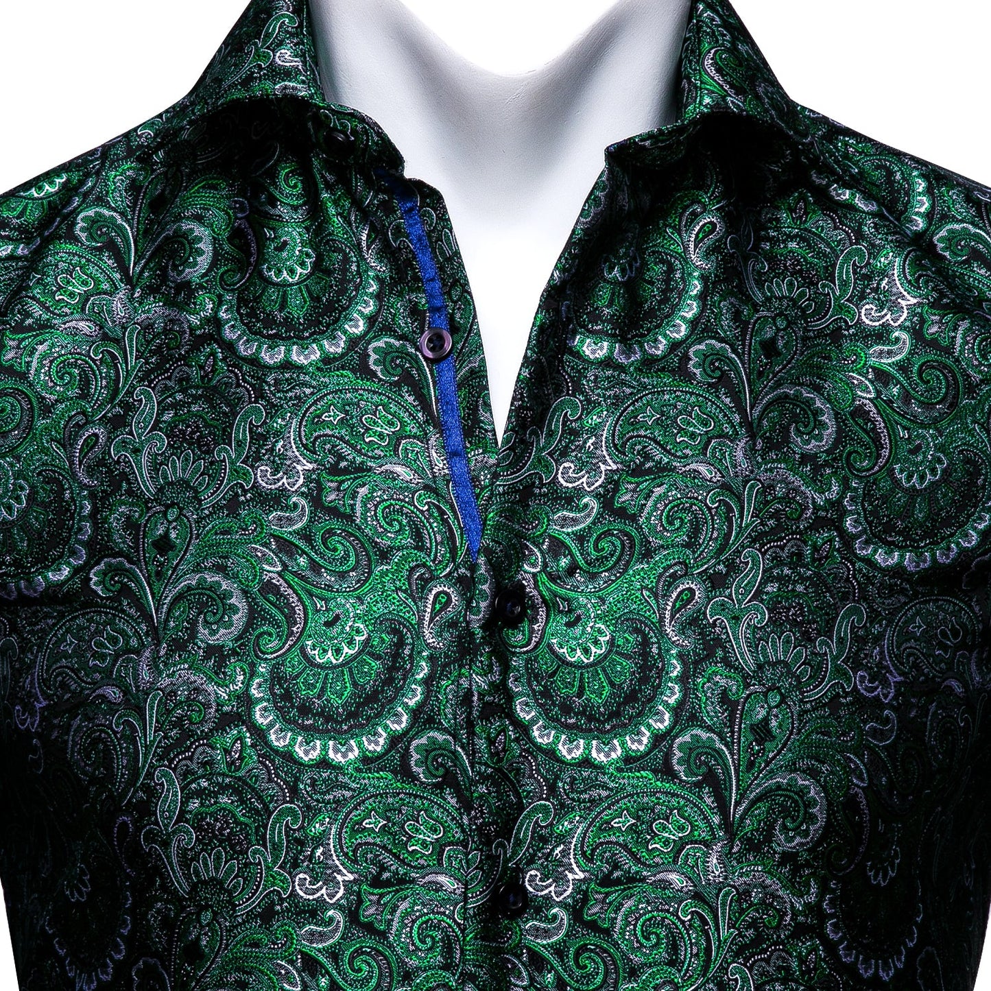 Green Floral Silk Dress Shirt shirt - Sophisticated Gentlemen