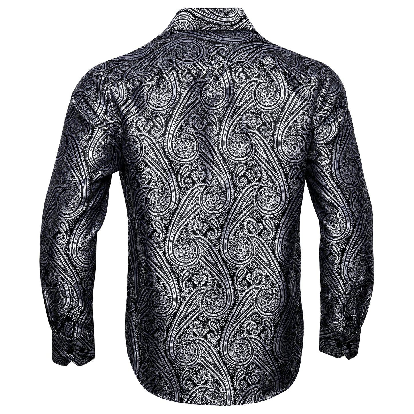 Black and White Paisley Dress Shirt shirt - Sophisticated Gentlemen