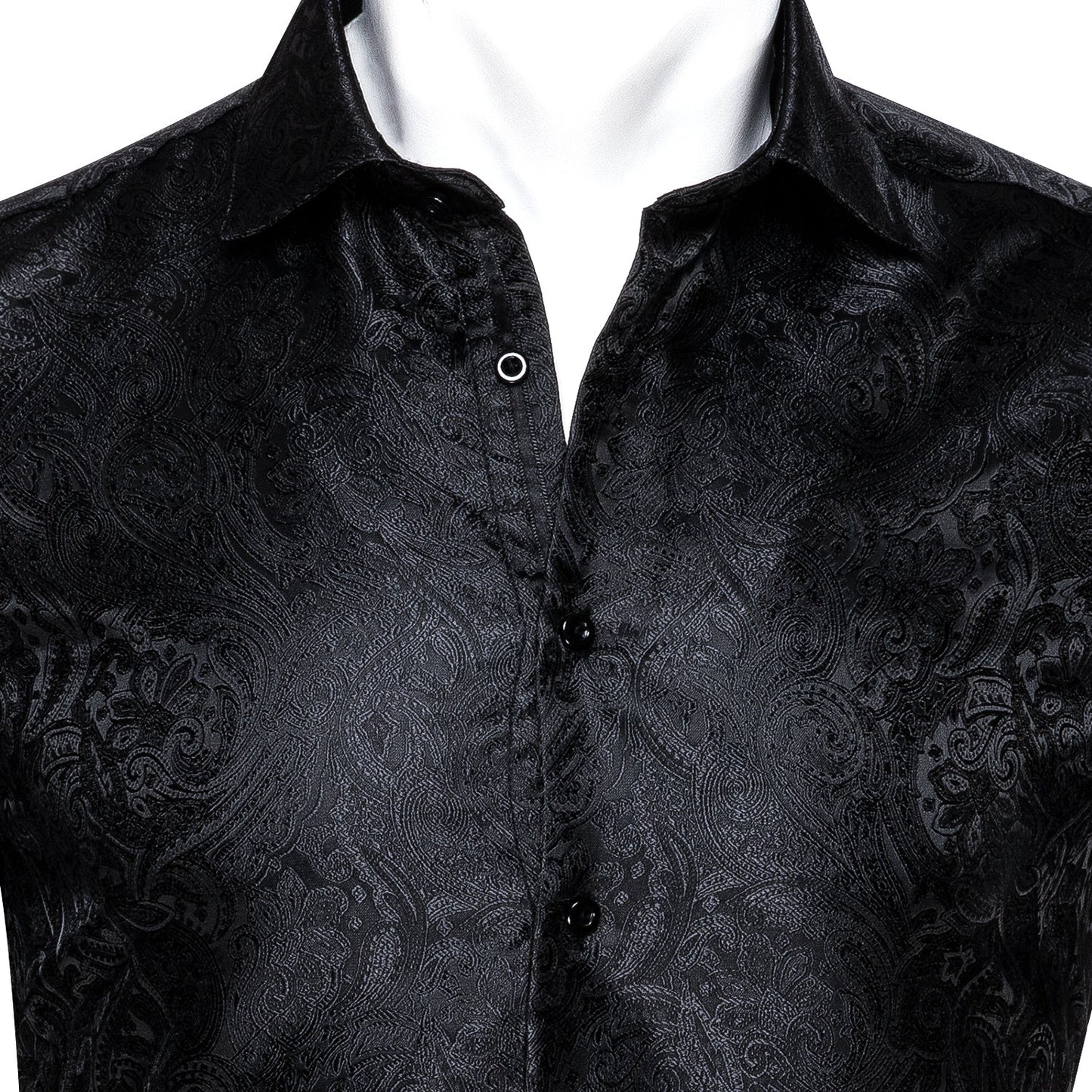 Black Paisley Silk Dress Shirt shirt - Sophisticated Gentlemen