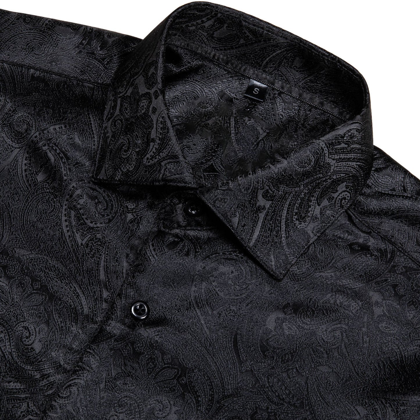 Black Paisley Silk Dress Shirt shirt - Sophisticated Gentlemen