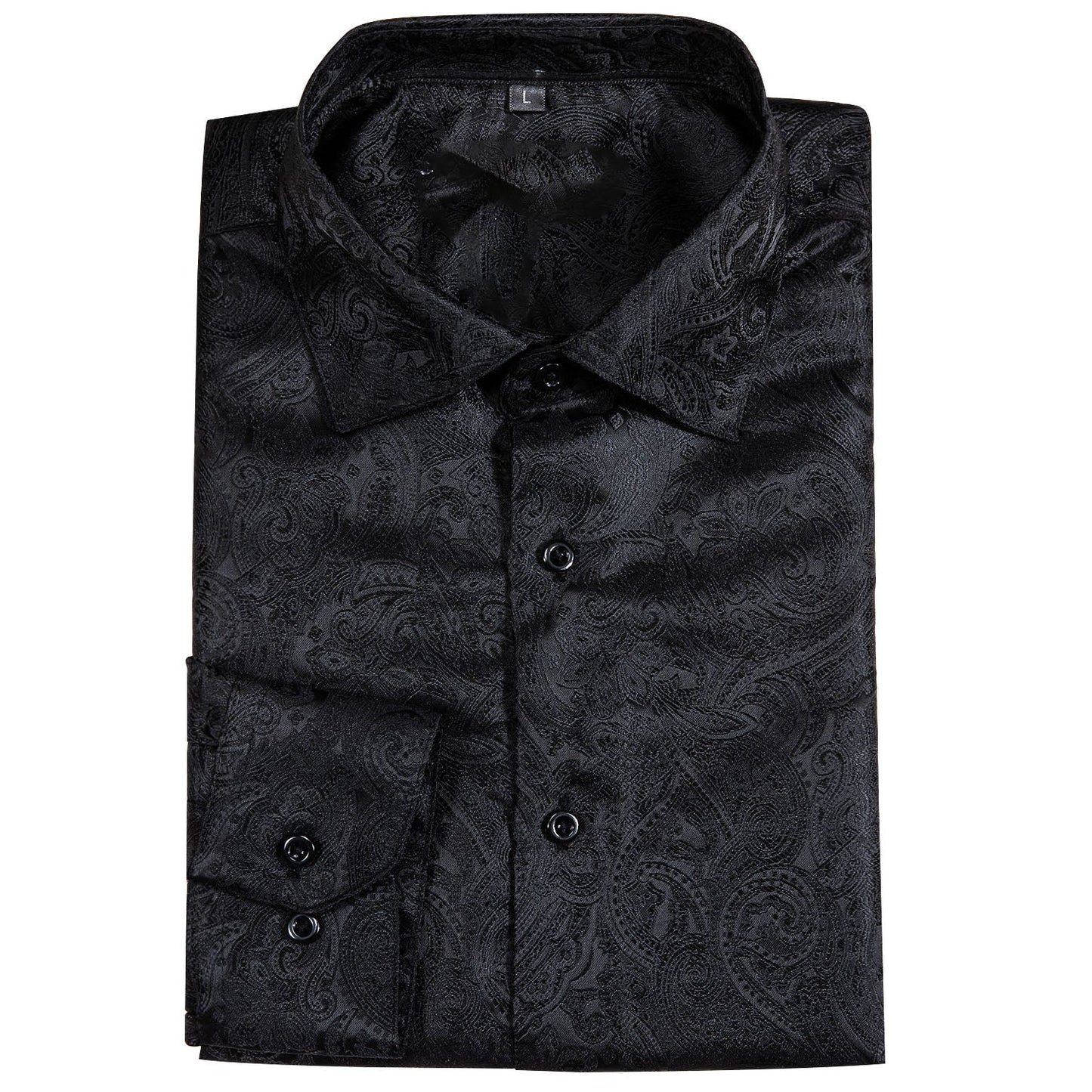 Black Paisley Silk Dress Shirt shirt - Sophisticated Gentlemen