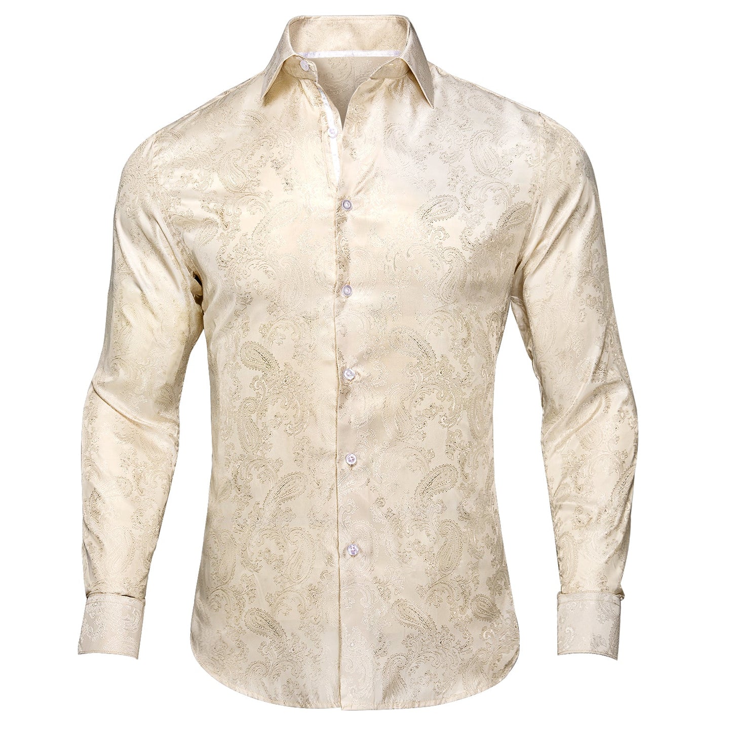 Champagne Paisley Dress Shirt shirt S - Sophisticated Gentlemen