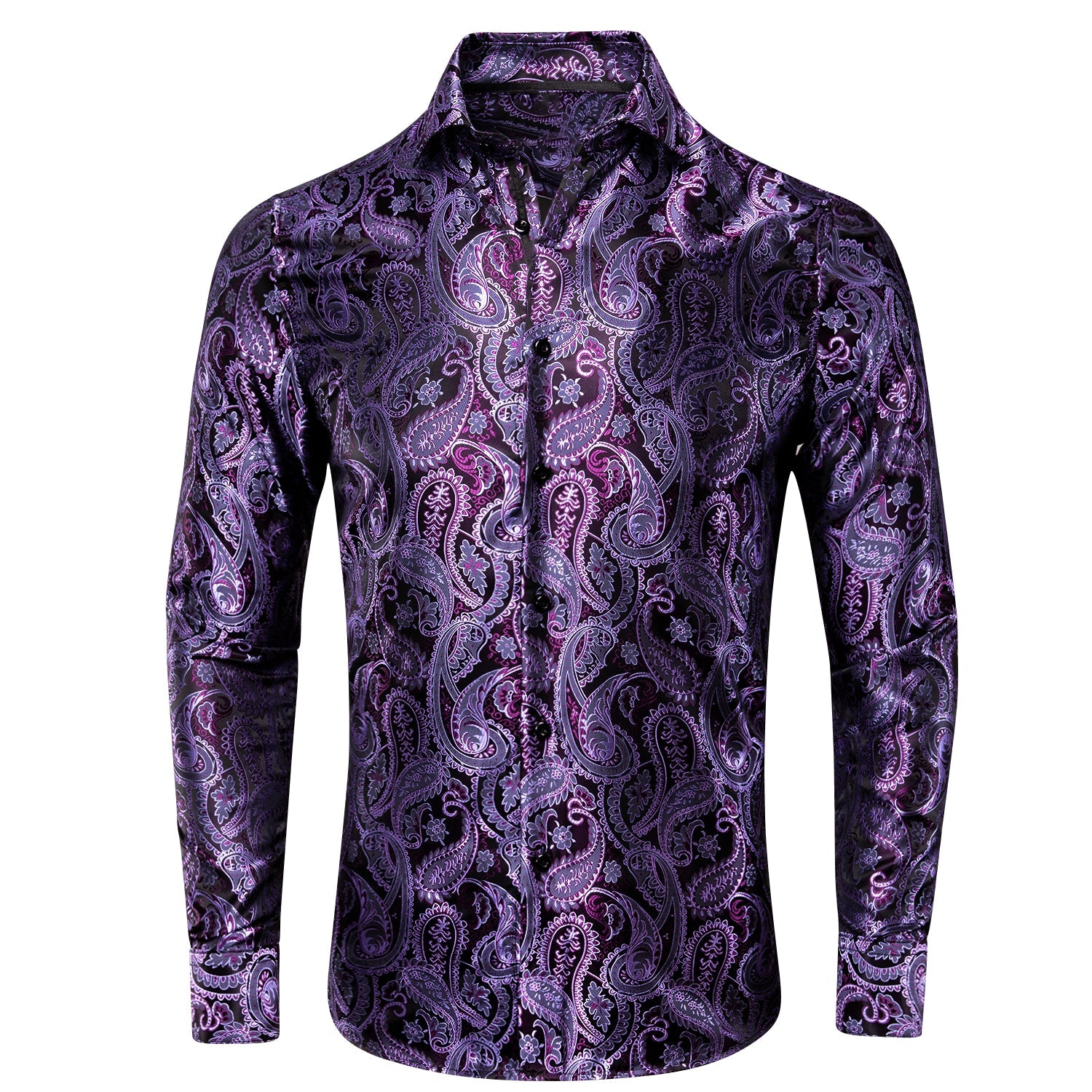 Purple Paisley Luxury Dress Shirt M Purple Paisley Luxury Dress Shirt M