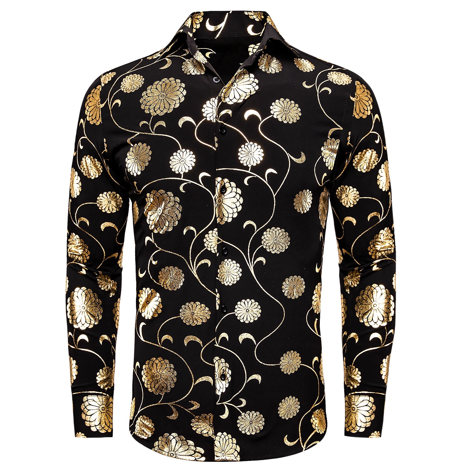 Gold and Black Floral Dress Shirt XL Gold and Black Floral Dress Shirt XL