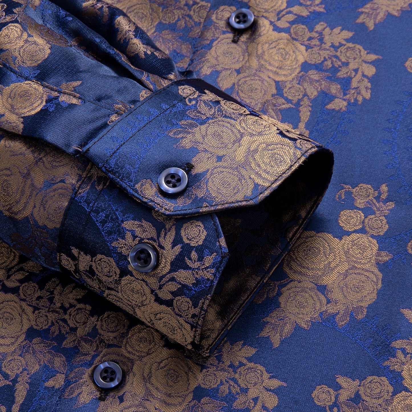 Blue and Brown Floral Dress Shirt shirt - Sophisticated Gentlemen