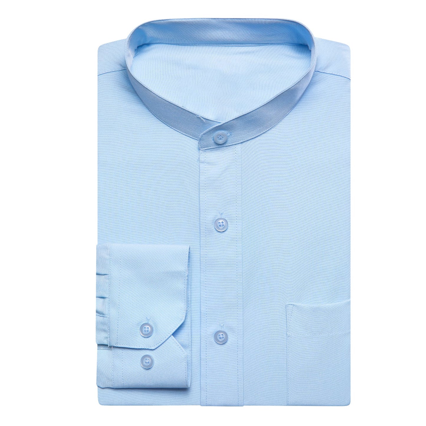Collarless Light Blue Dress Shirt shirt - Sophisticated Gentlemen