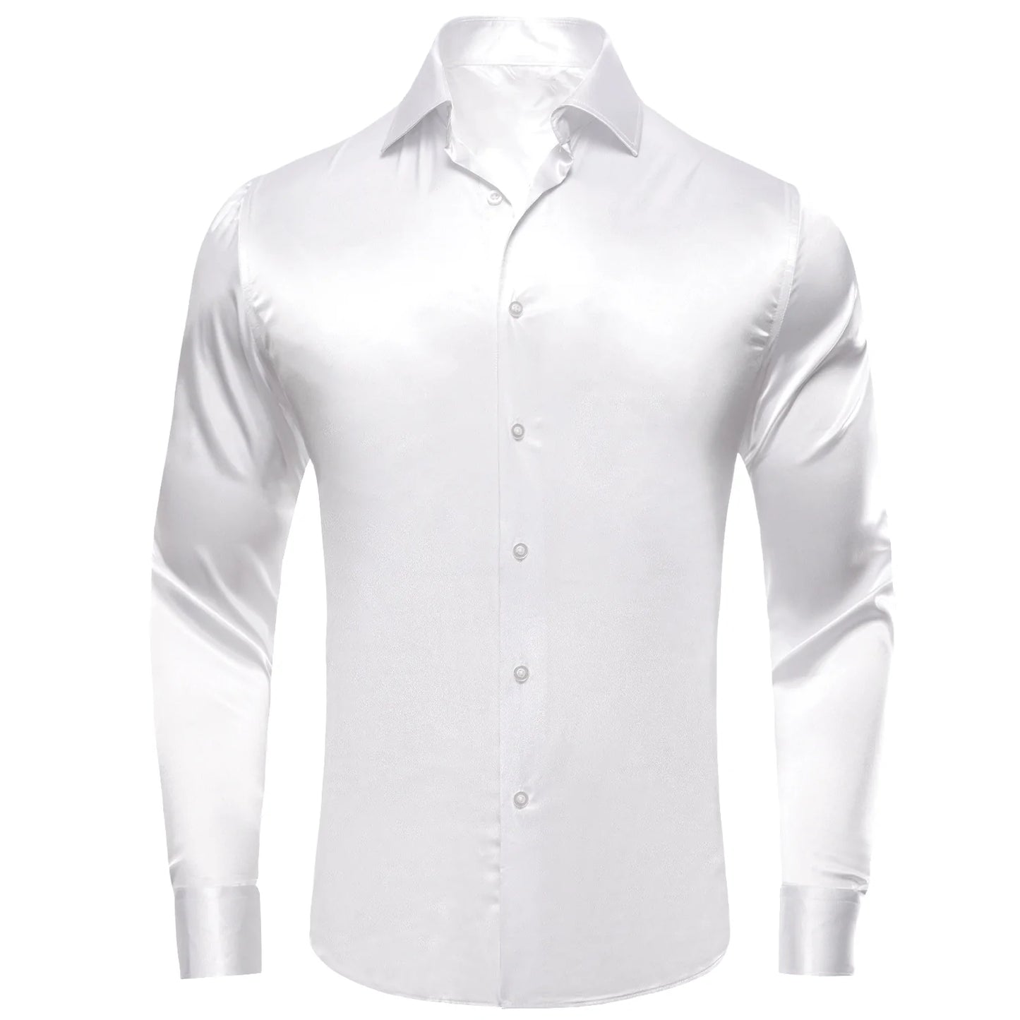 White Silk Dress Shirt shirt S - Sophisticated Gentlemen