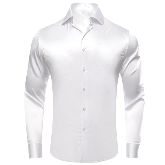 White Silk Dress Shirt shirt S   - Sophisticated Gentlemen