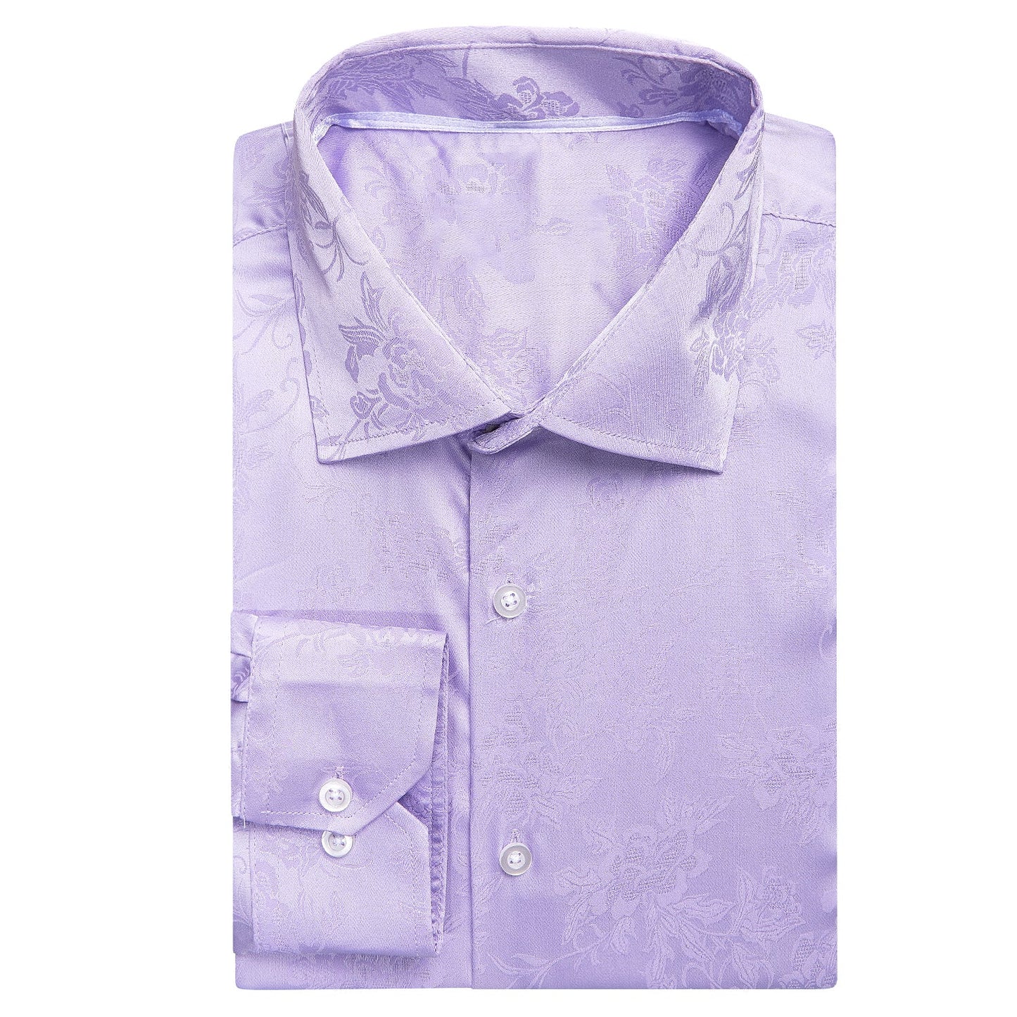 Lavender Floral Silk Dress Shirt shirt - Sophisticated Gentlemen
