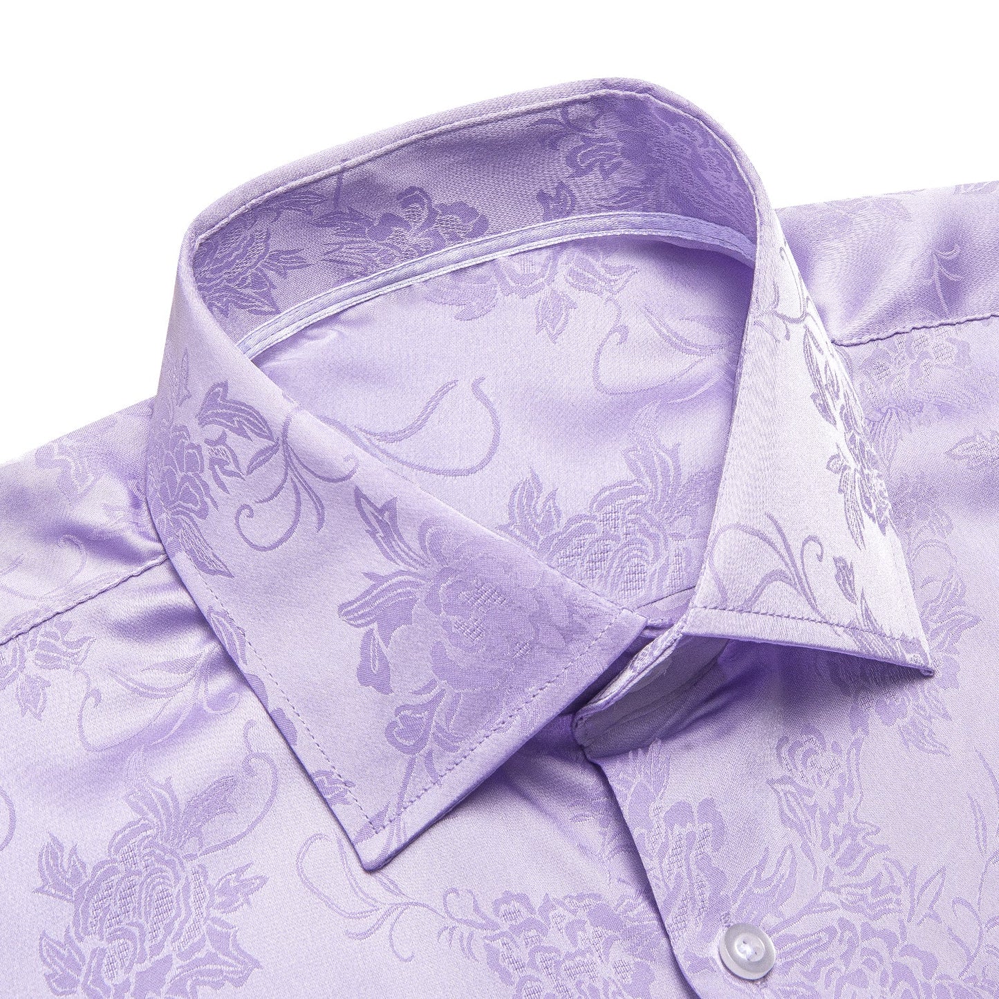 Lavender Floral Silk Dress Shirt shirt - Sophisticated Gentlemen