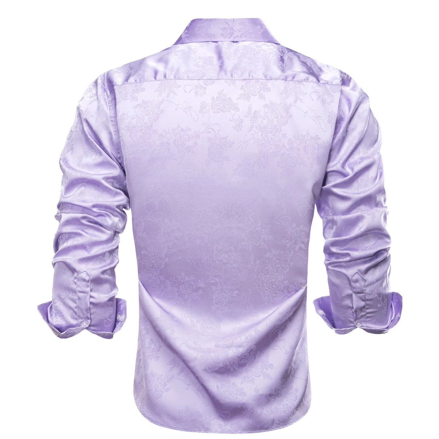 Lavender Floral Silk Dress Shirt shirt - Sophisticated Gentlemen