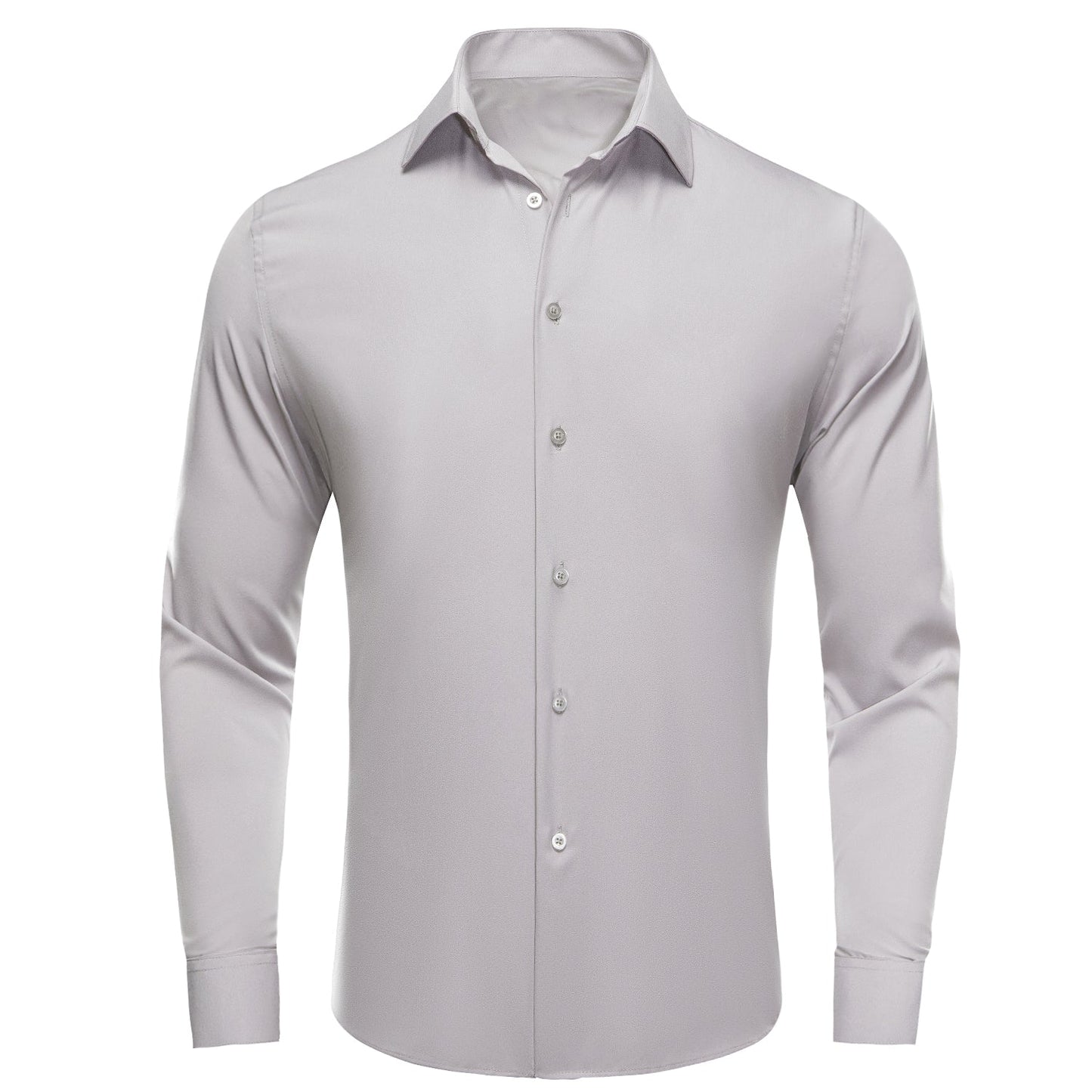 Solid Gray Silk Dress Shirt shirt S - Sophisticated Gentlemen