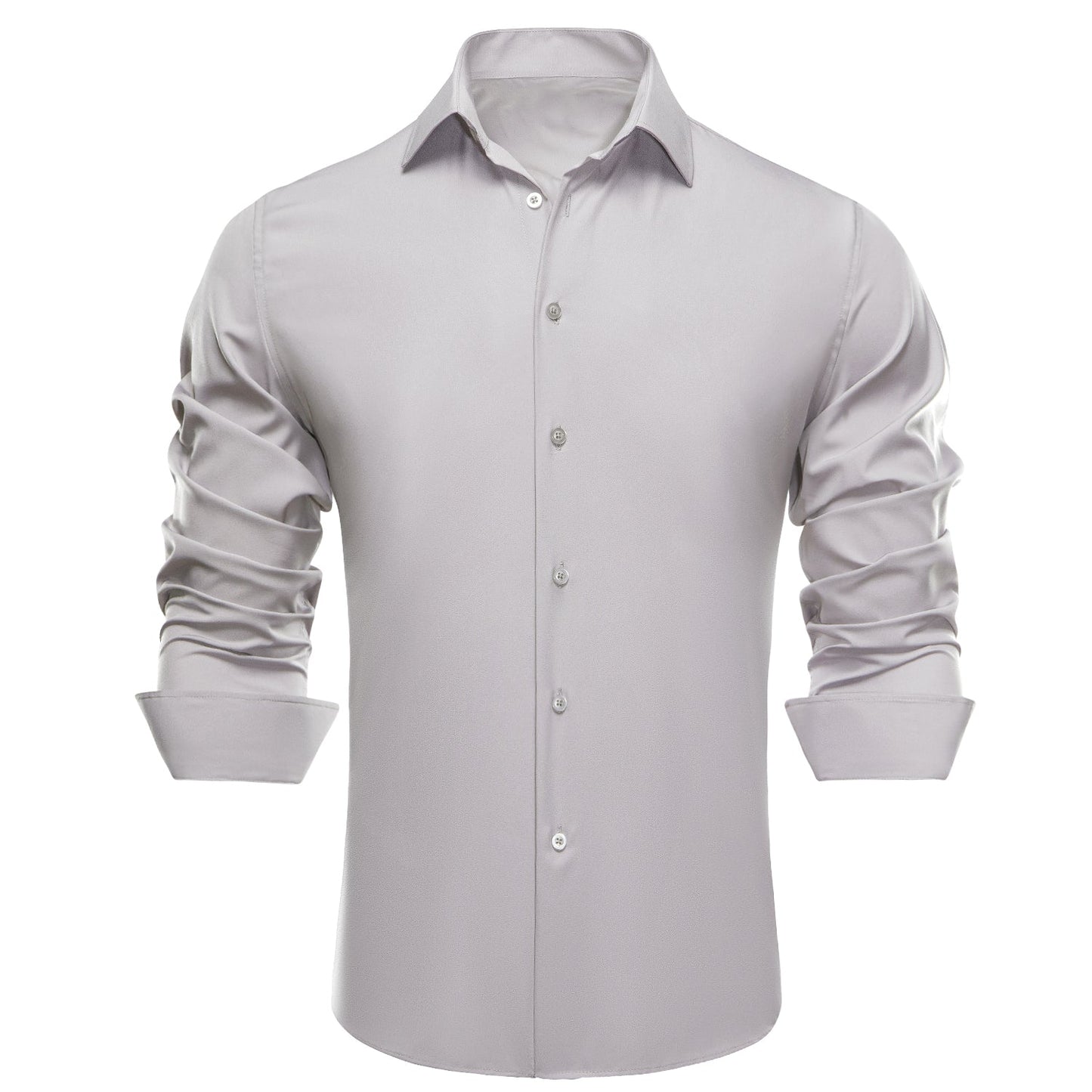 Solid Gray Silk Dress Shirt shirt - Sophisticated Gentlemen
