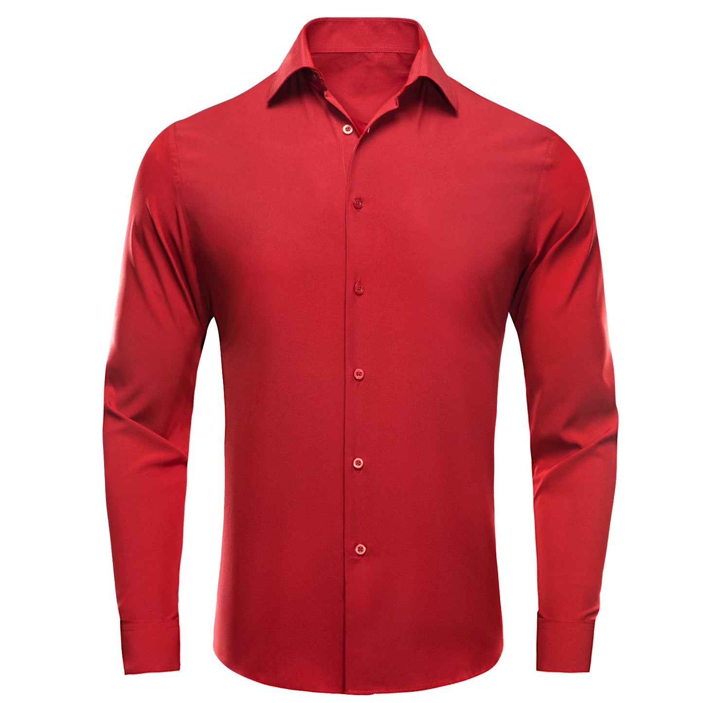 Solid Red Silk Dress Shirt shirt S - Sophisticated Gentlemen