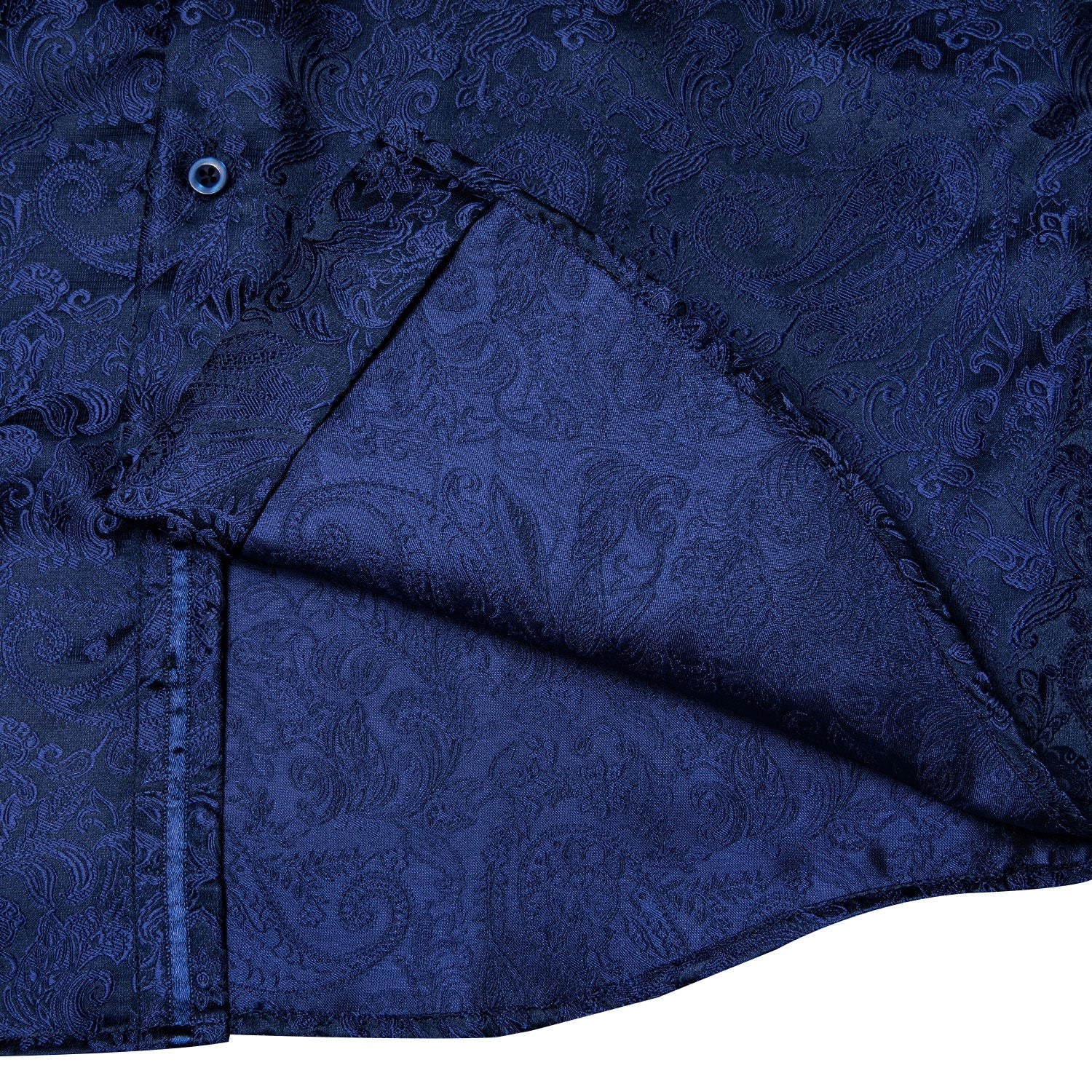 Navy Blue Paisley Dress Shirt shirt    - Sophisticated Gentlemen