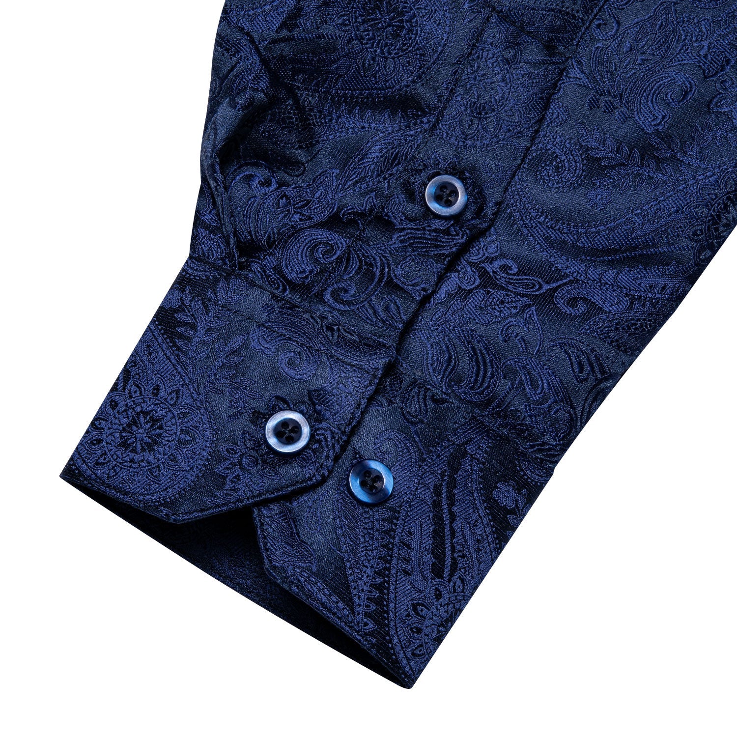 Navy Blue Paisley Dress Shirt shirt    - Sophisticated Gentlemen