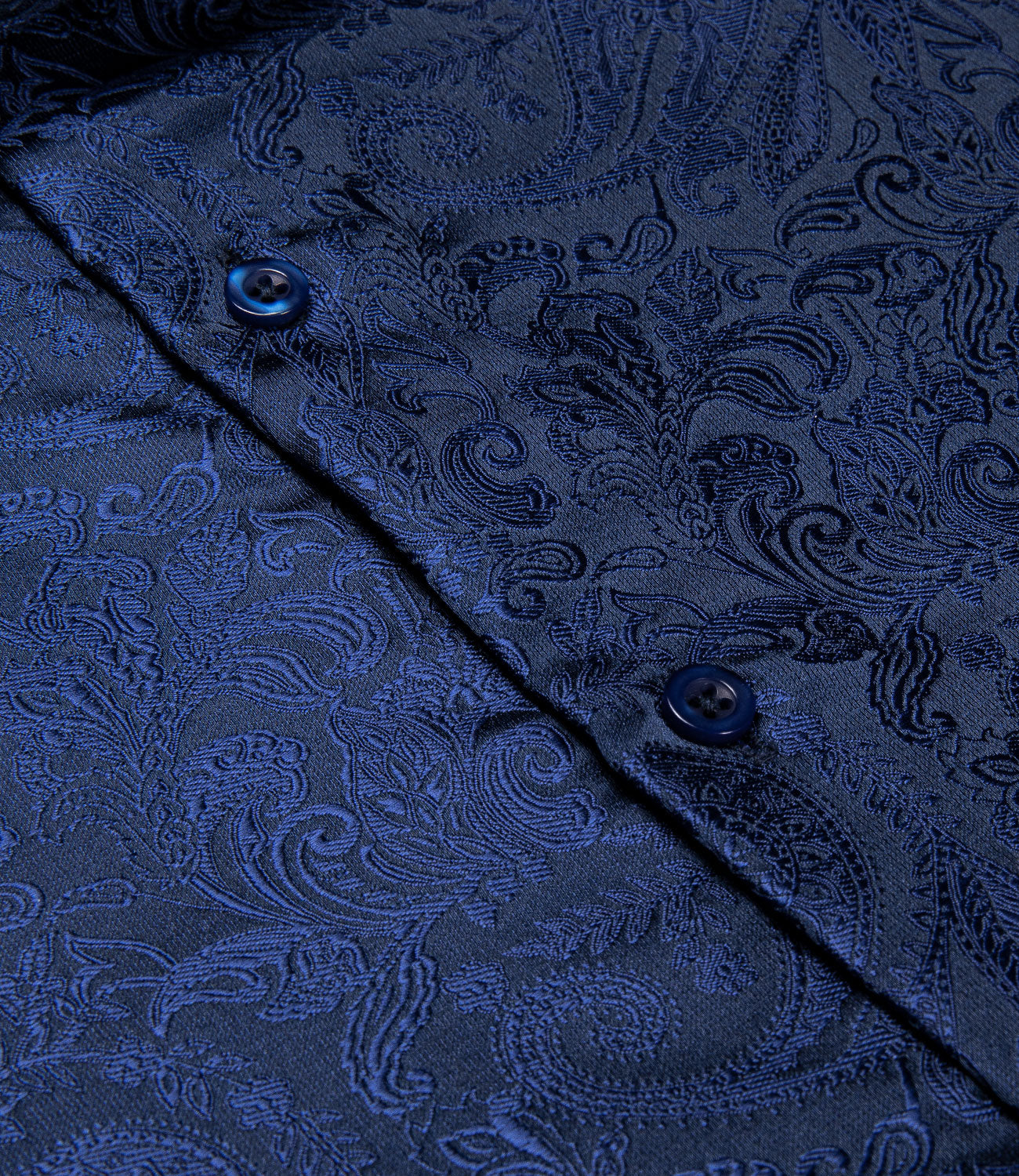 Navy Blue Paisley Dress Shirt shirt    - Sophisticated Gentlemen
