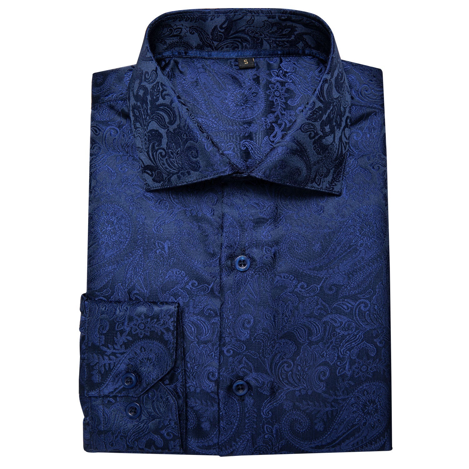 Navy Blue Paisley Dress Shirt shirt    - Sophisticated Gentlemen