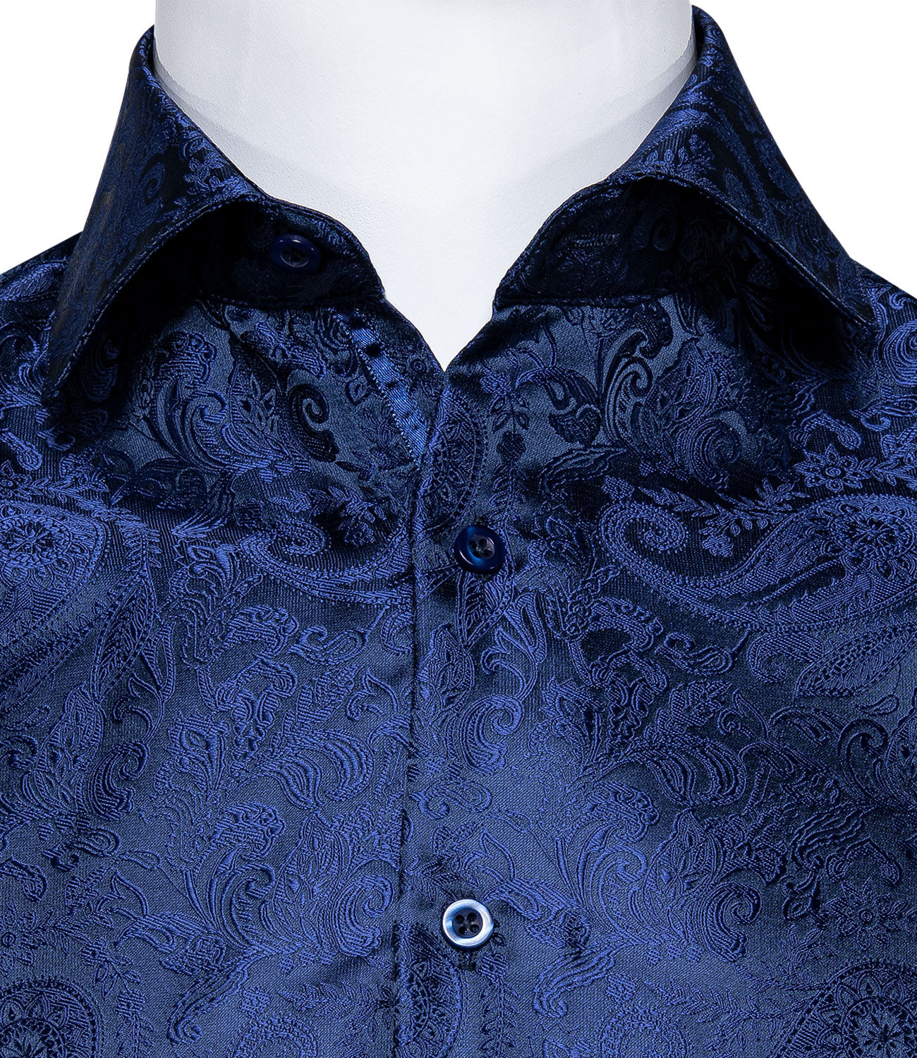 Navy Blue Paisley Dress Shirt shirt    - Sophisticated Gentlemen