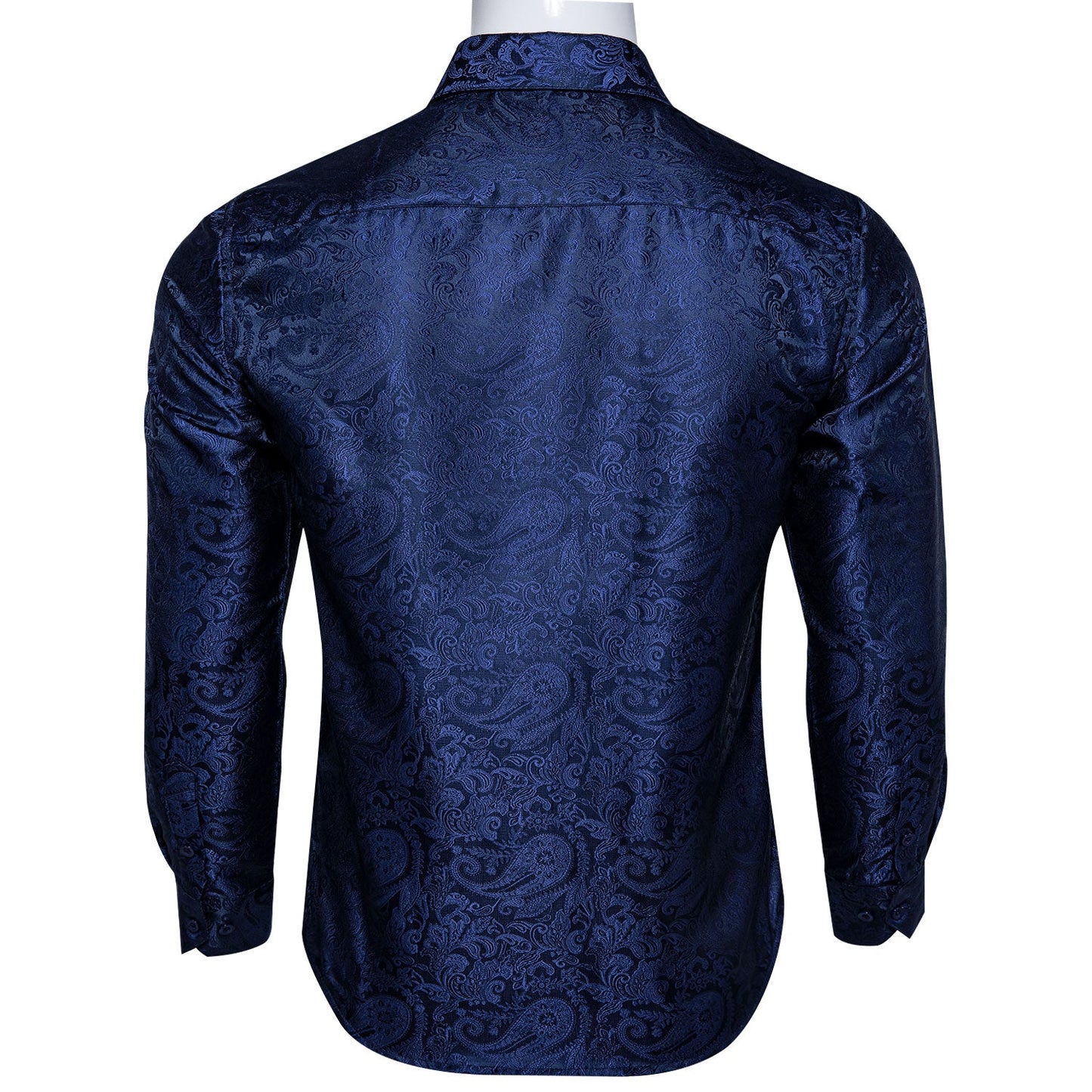 Navy Blue Paisley Dress Shirt shirt    - Sophisticated Gentlemen
