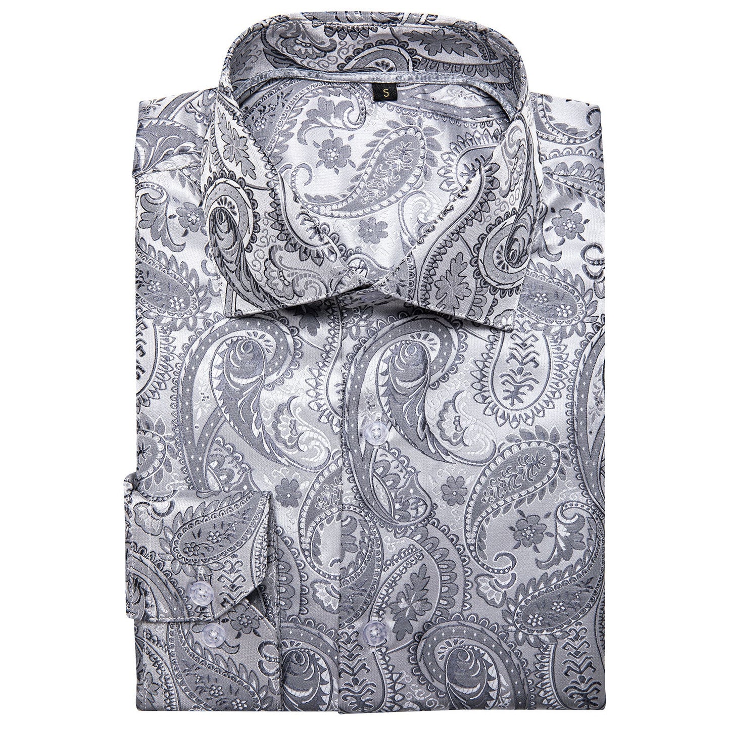 Silver Paisley Dress Shirt shirt - Sophisticated Gentlemen