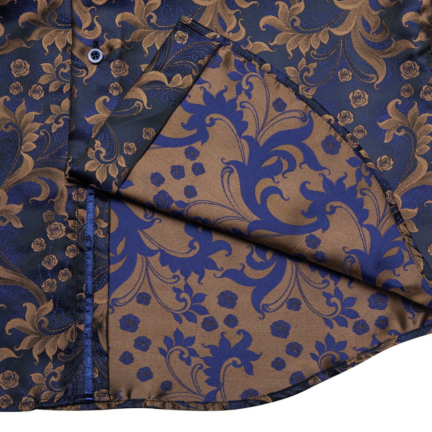Royal Blue and Brown Floral Dress Shirt shirt - Sophisticated Gentlemen