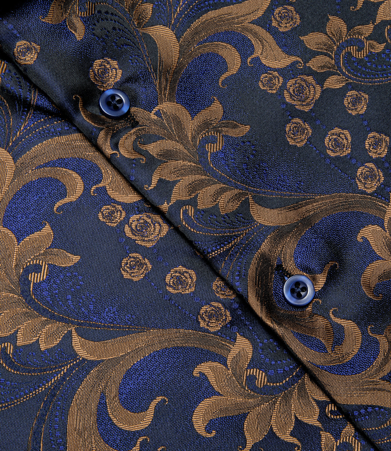 Royal Blue and Brown Floral Dress Shirt shirt - Sophisticated Gentlemen