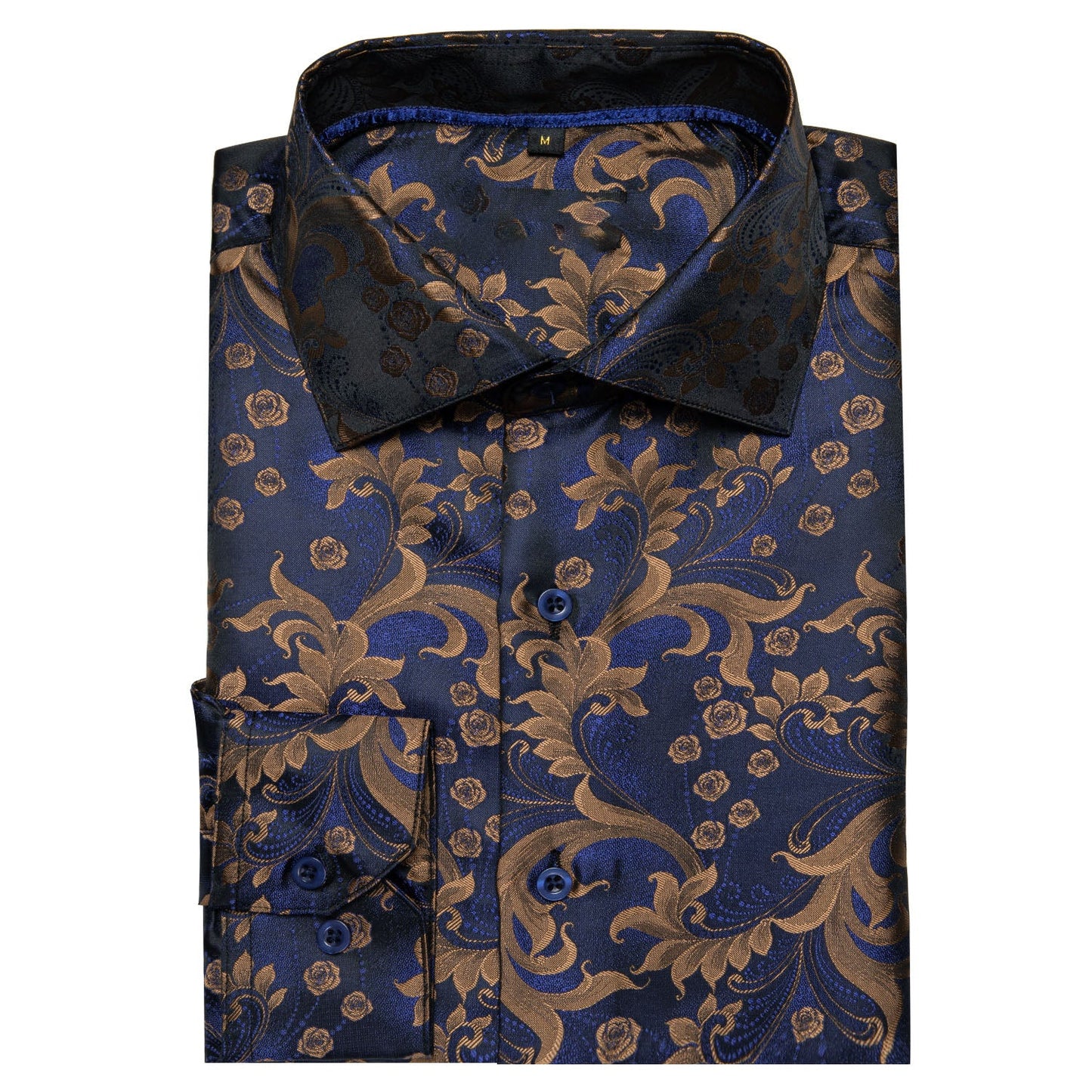 Royal Blue and Brown Floral Dress Shirt shirt - Sophisticated Gentlemen