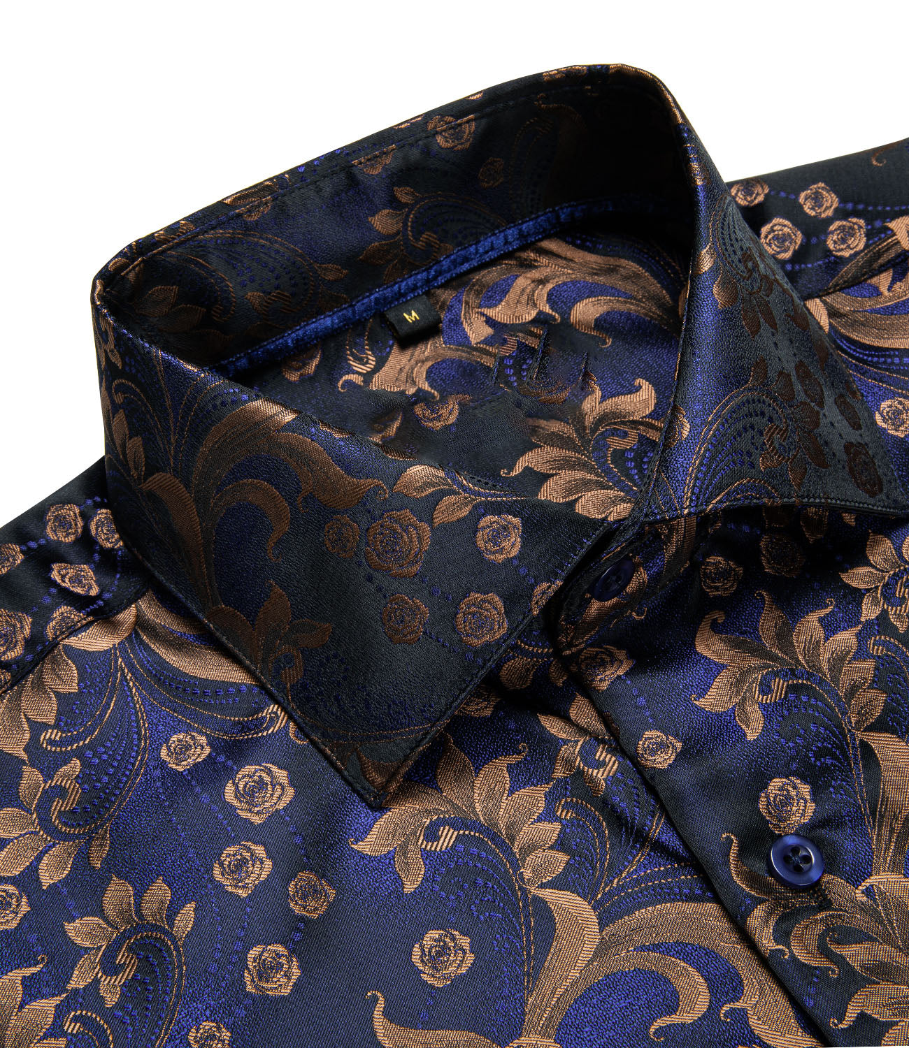 Royal Blue and Brown Floral Dress Shirt shirt - Sophisticated Gentlemen