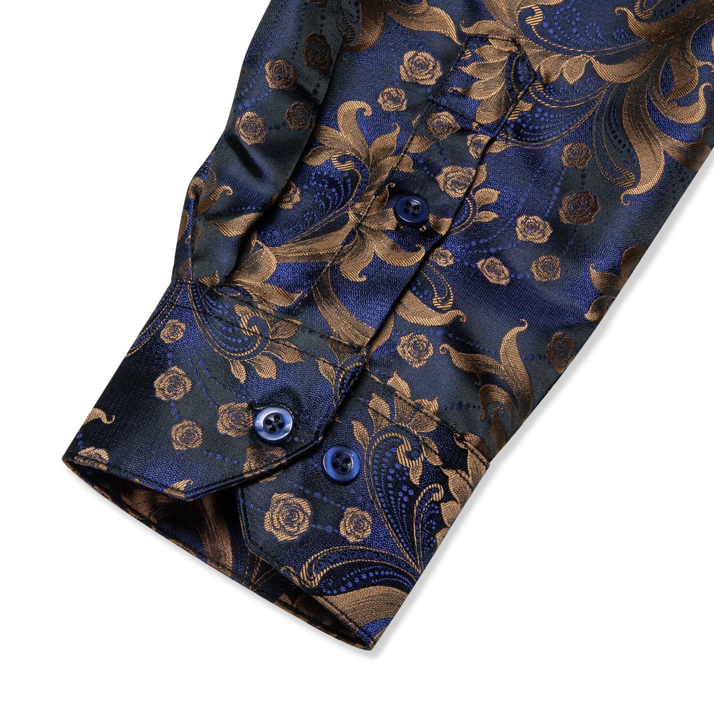 Royal Blue and Brown Floral Dress Shirt shirt - Sophisticated Gentlemen
